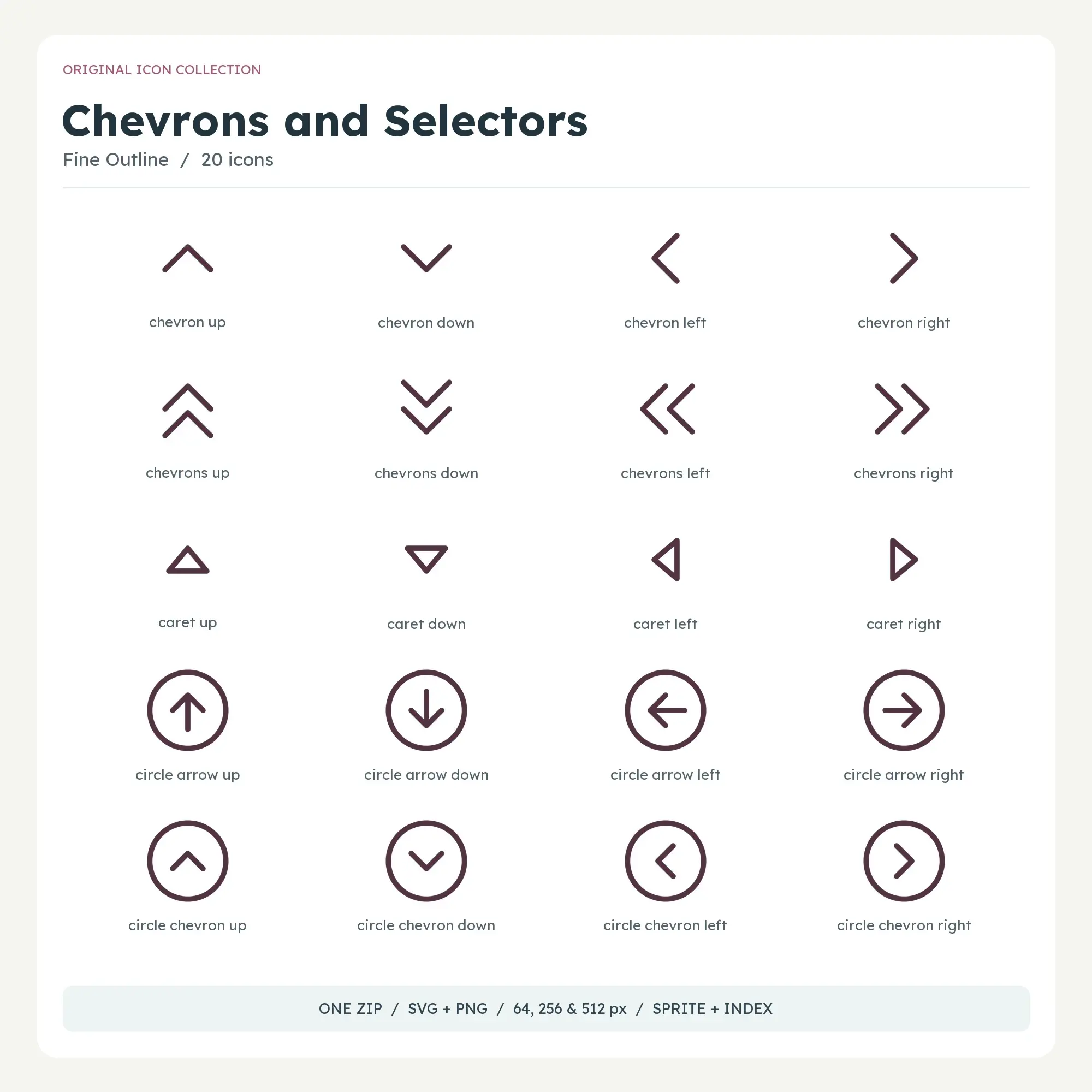 Chevrons and Selectors Icons - Fine Outline preview