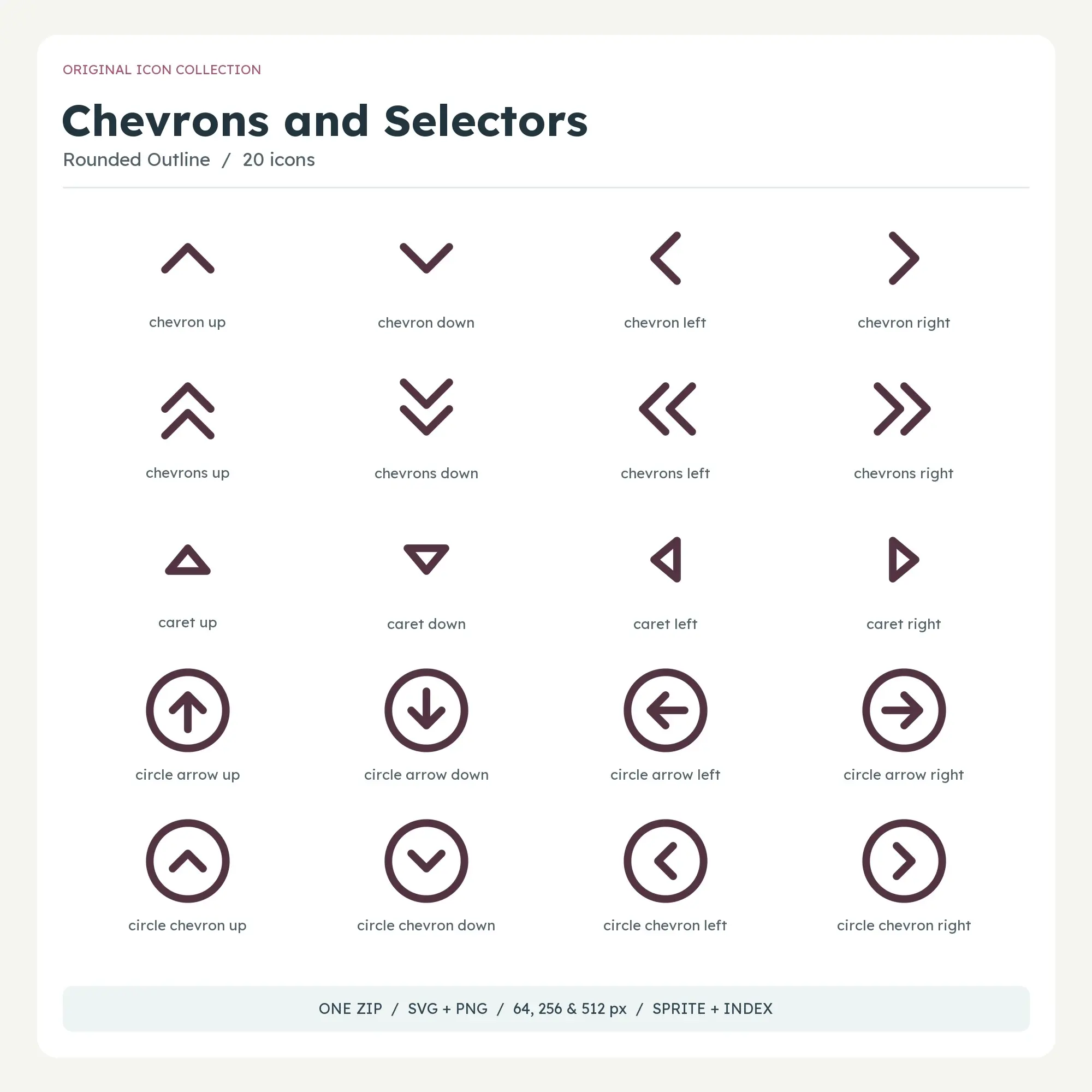 Chevrons and Selectors Icons - Rounded Outline preview