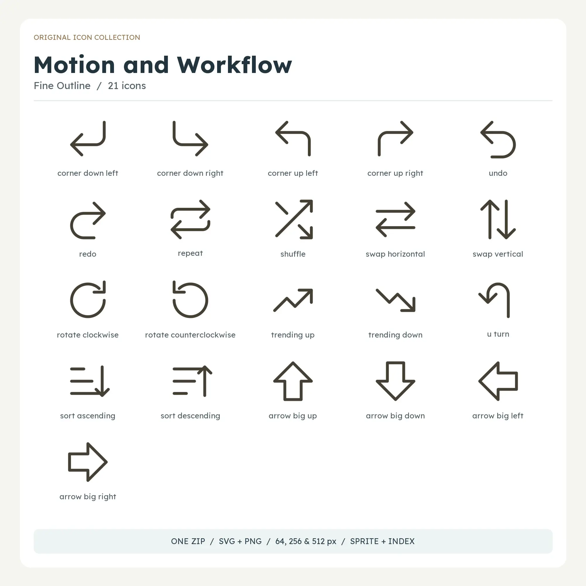 Motion and Workflow Icons - Fine Outline preview