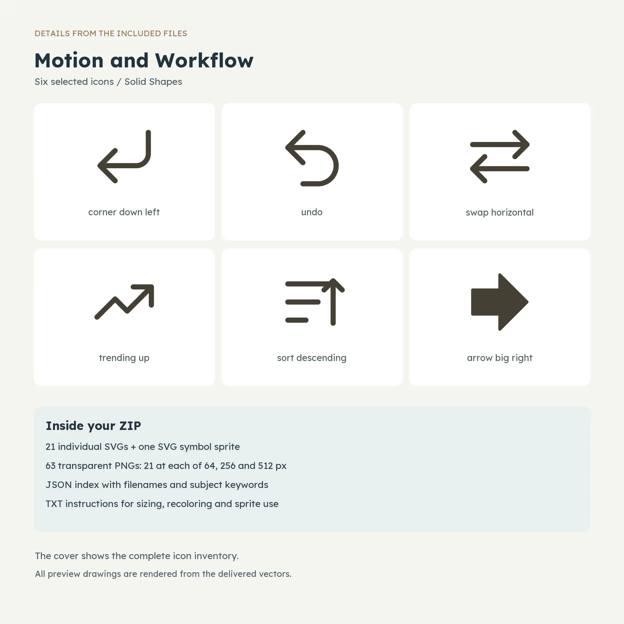 Motion and Workflow Icons - Solid Shapes, preview 2 of 2