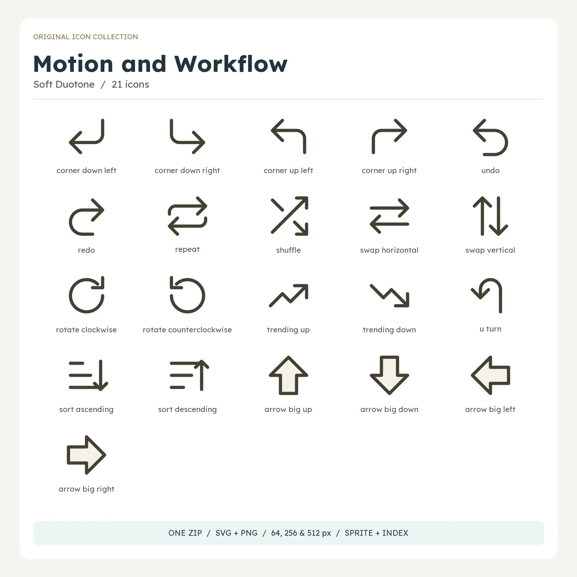 Motion and Workflow Icons - Soft Duotone preview