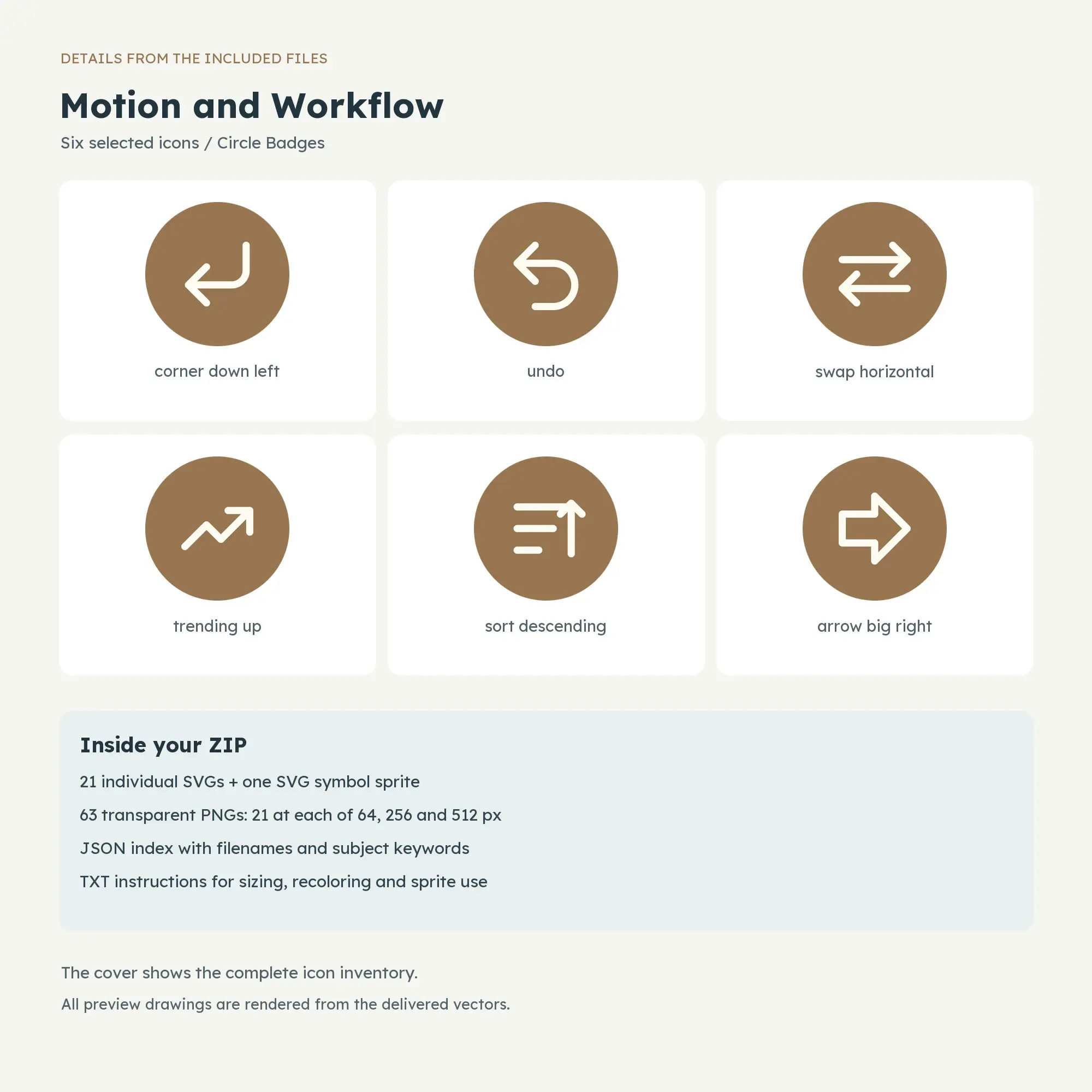 Motion and Workflow Icons - Circle Badges, preview 2 of 2
