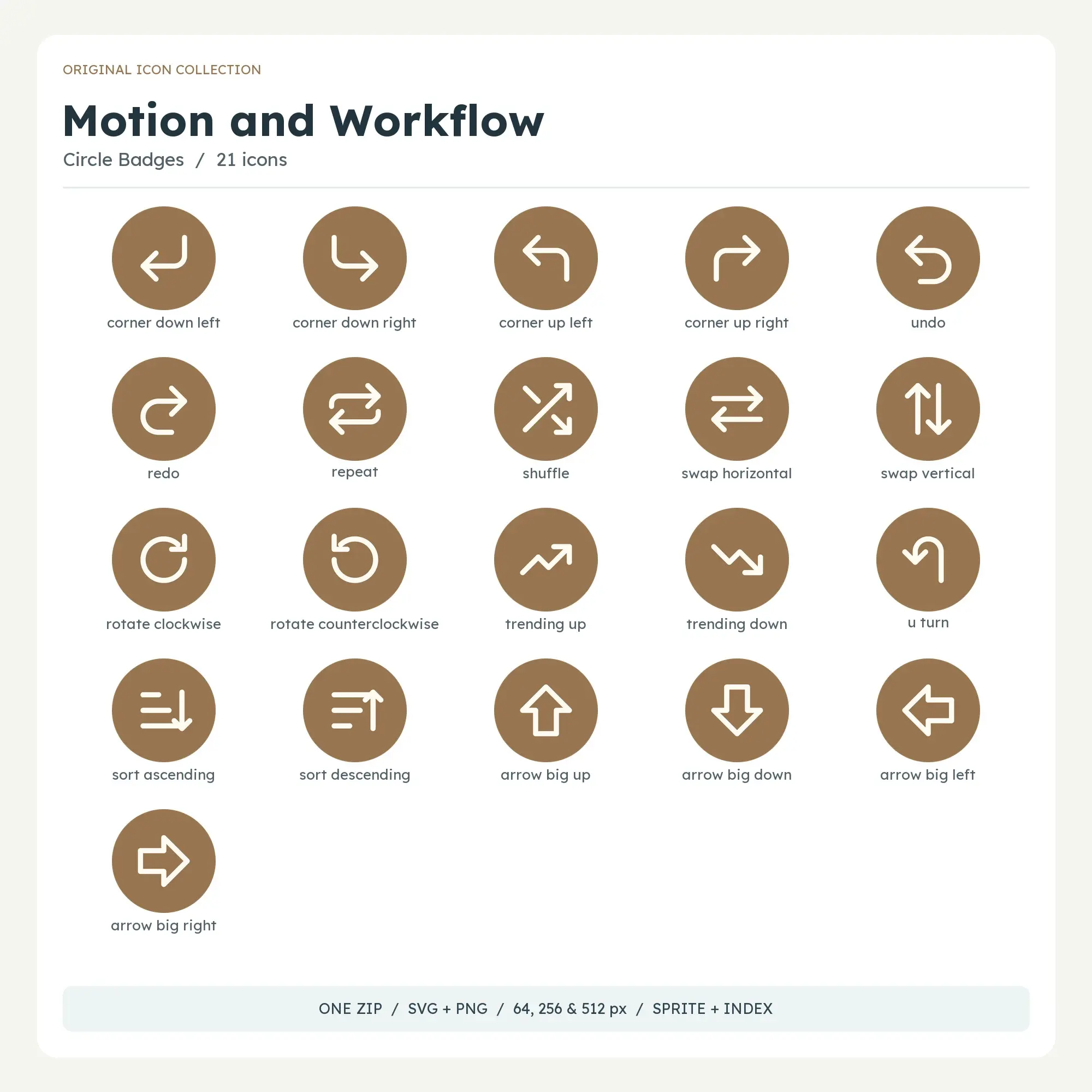 Motion and Workflow Icons - Circle Badges, preview 1 of 2
