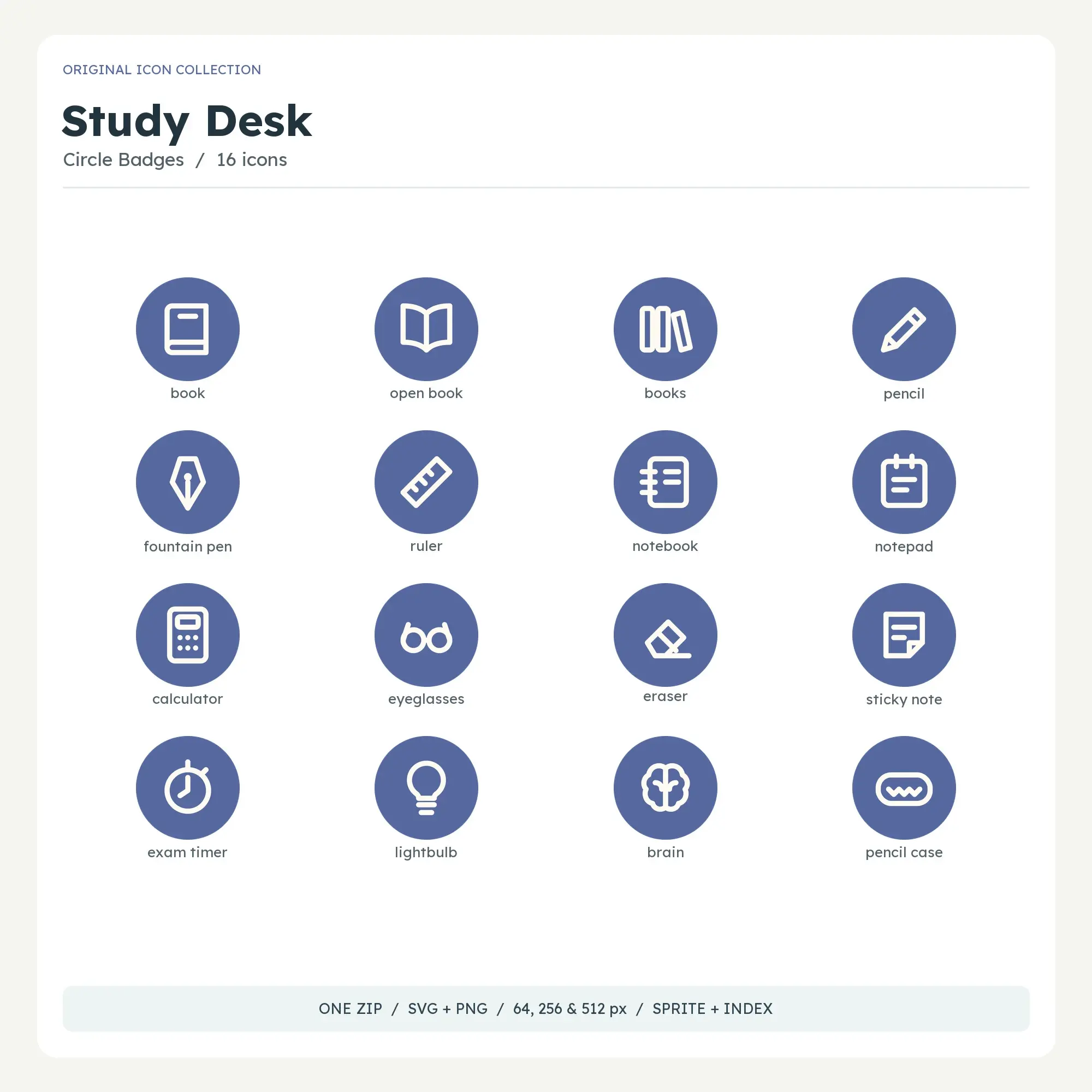 Study Desk Icons - Circle Badges preview
