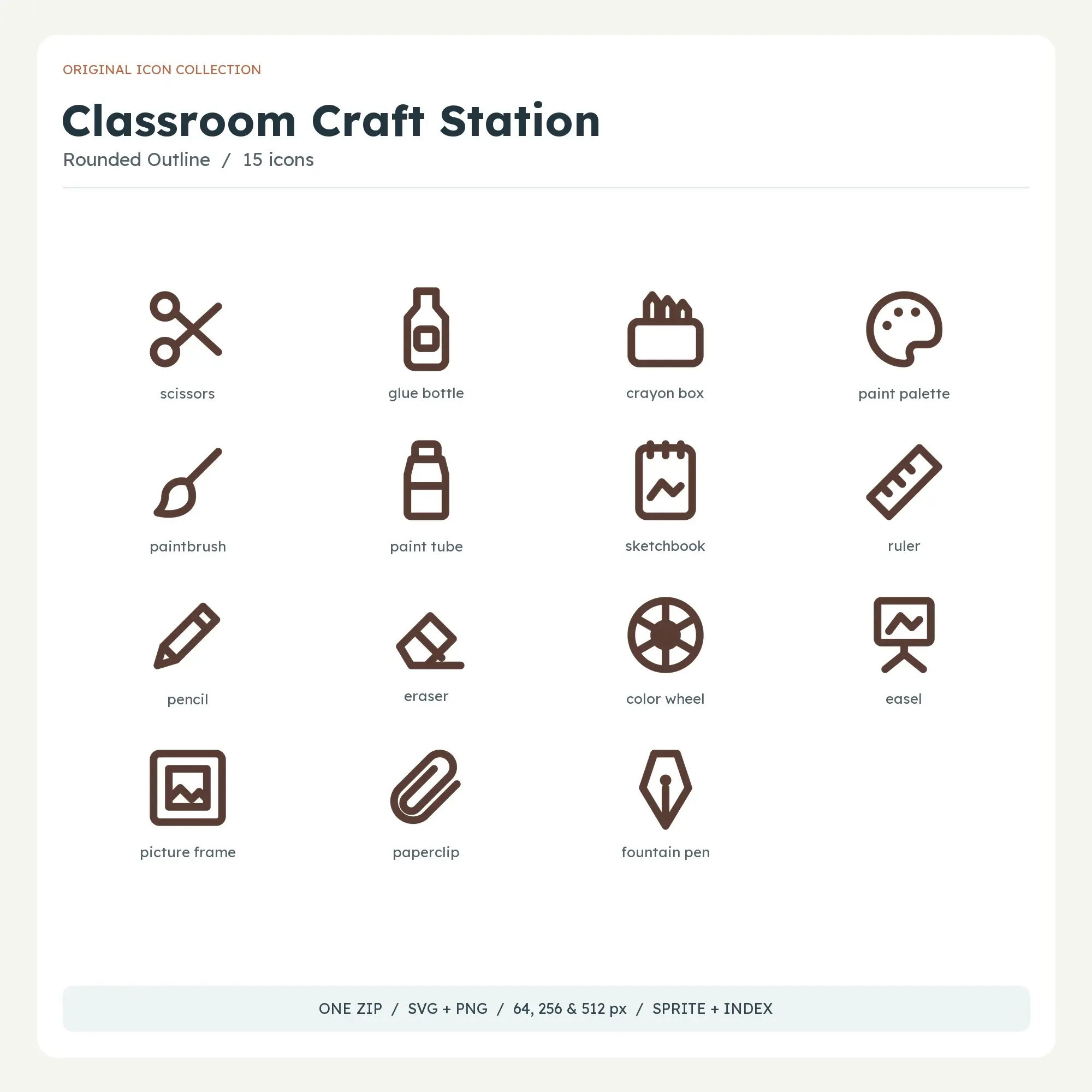 Classroom Craft Station Icons - Rounded Outline preview