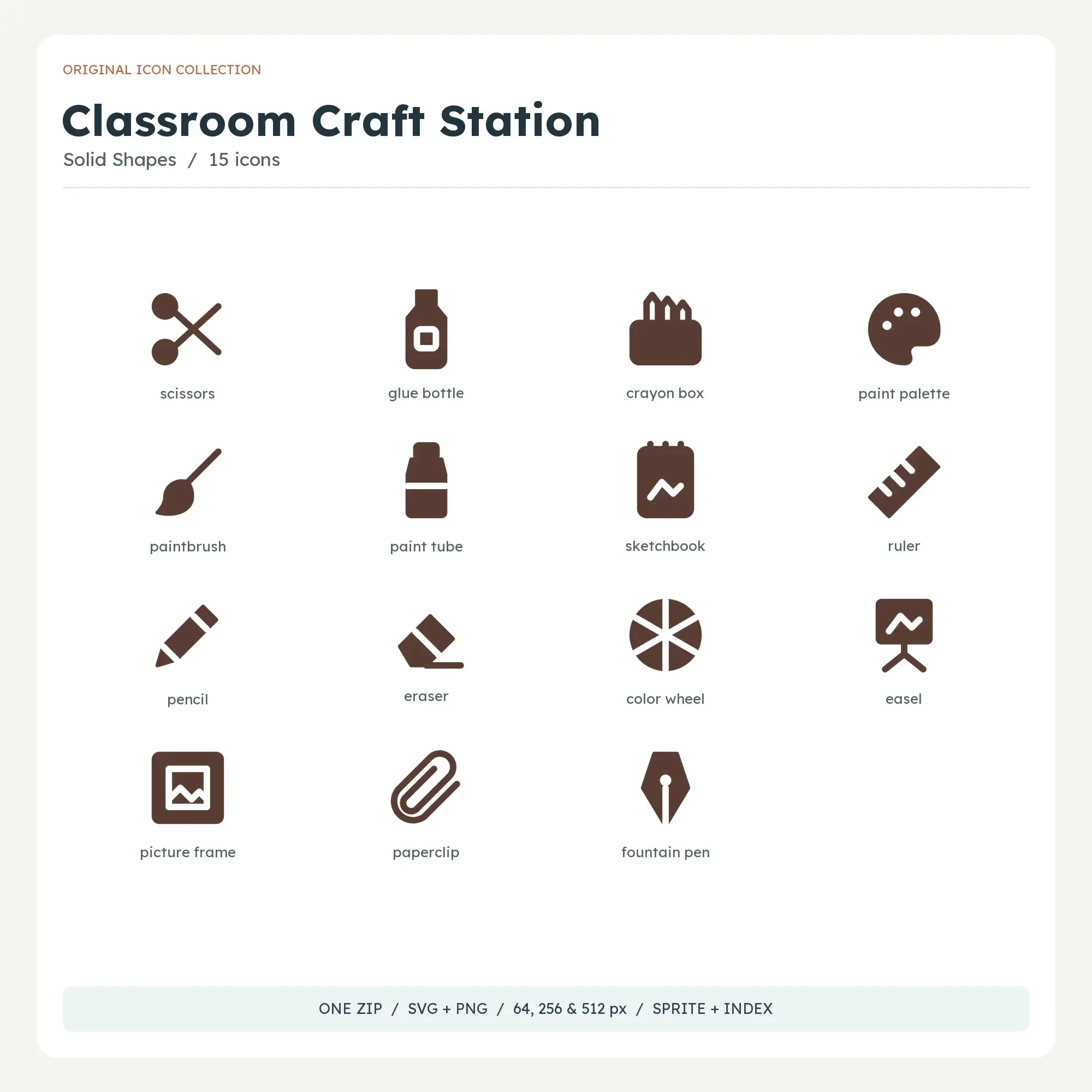Classroom Craft Station Icons - Solid Shapes preview
