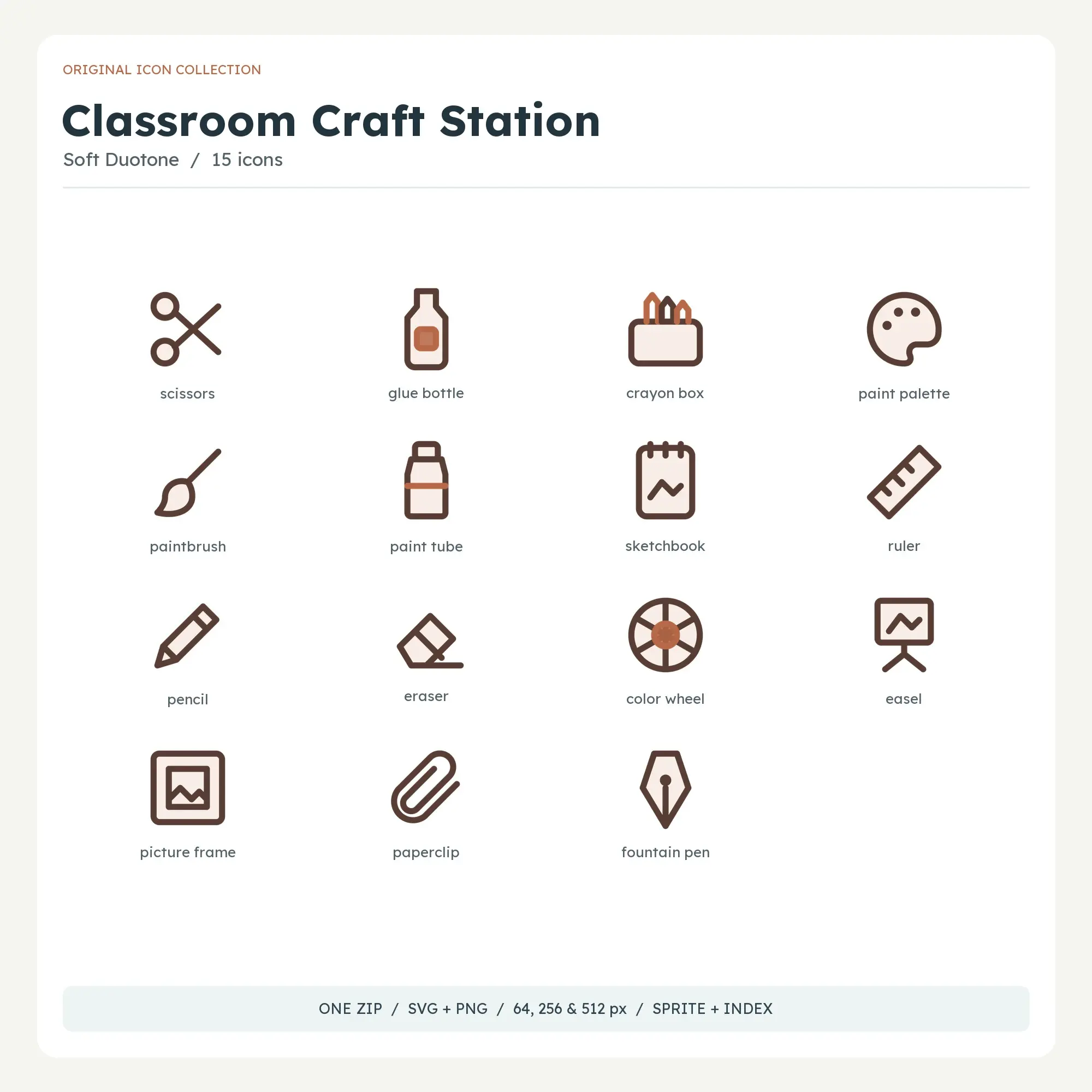 Classroom Craft Station Icons - Soft Duotone preview