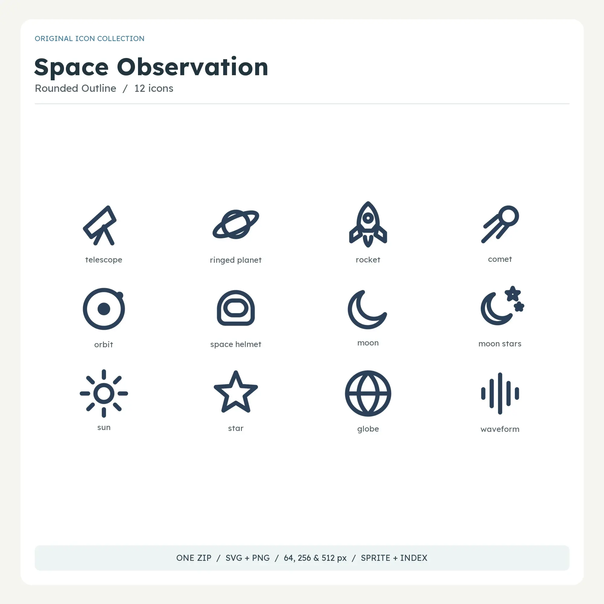 Space Observation Icons - Rounded Outline preview