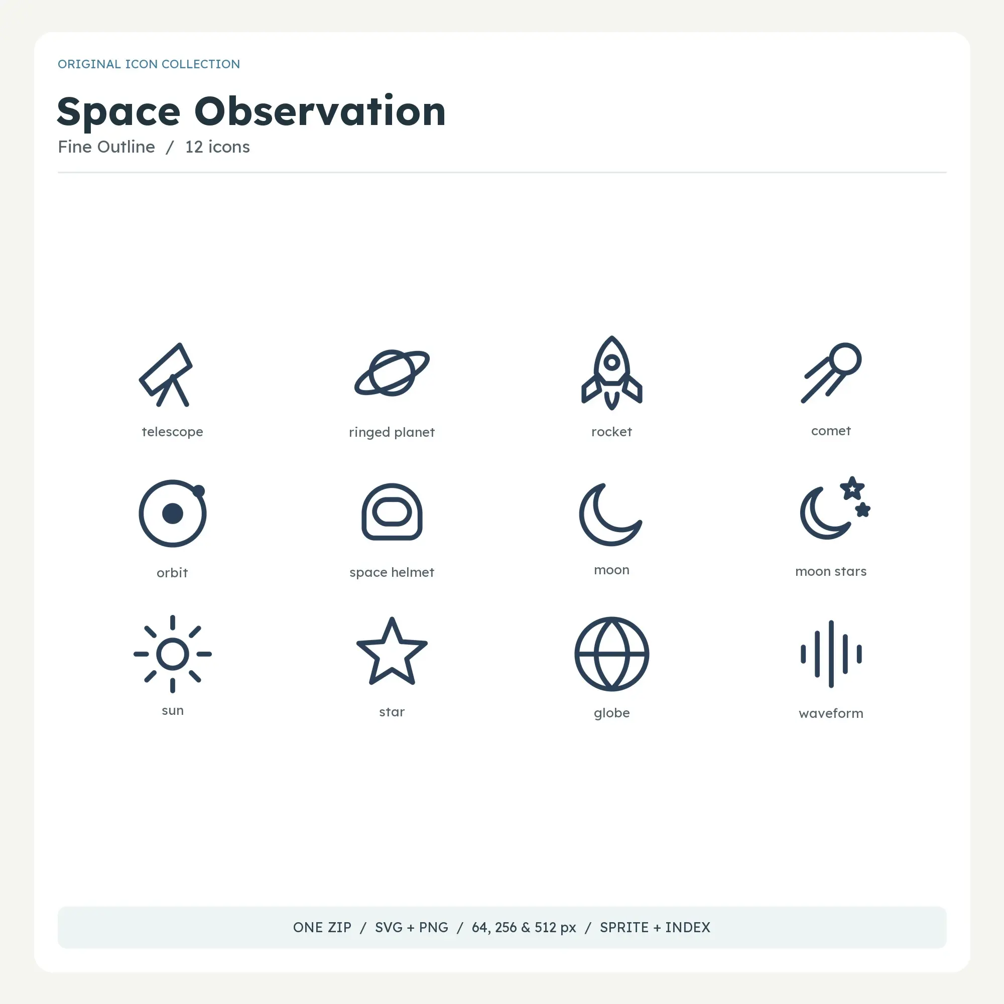 Space Observation Icons - Fine Outline preview