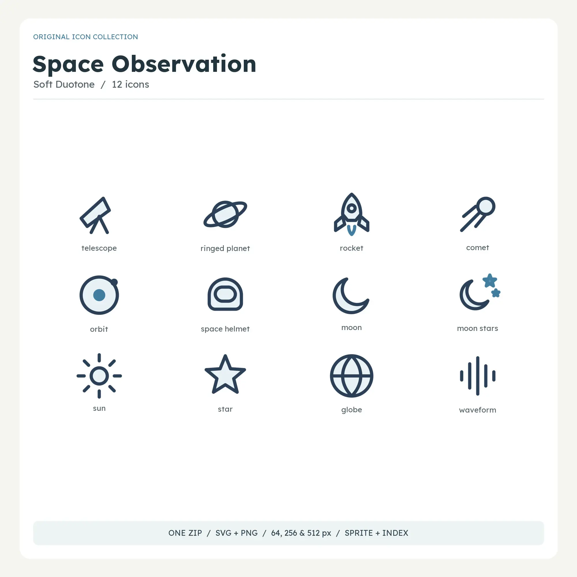 Space Observation Icons - Soft Duotone preview