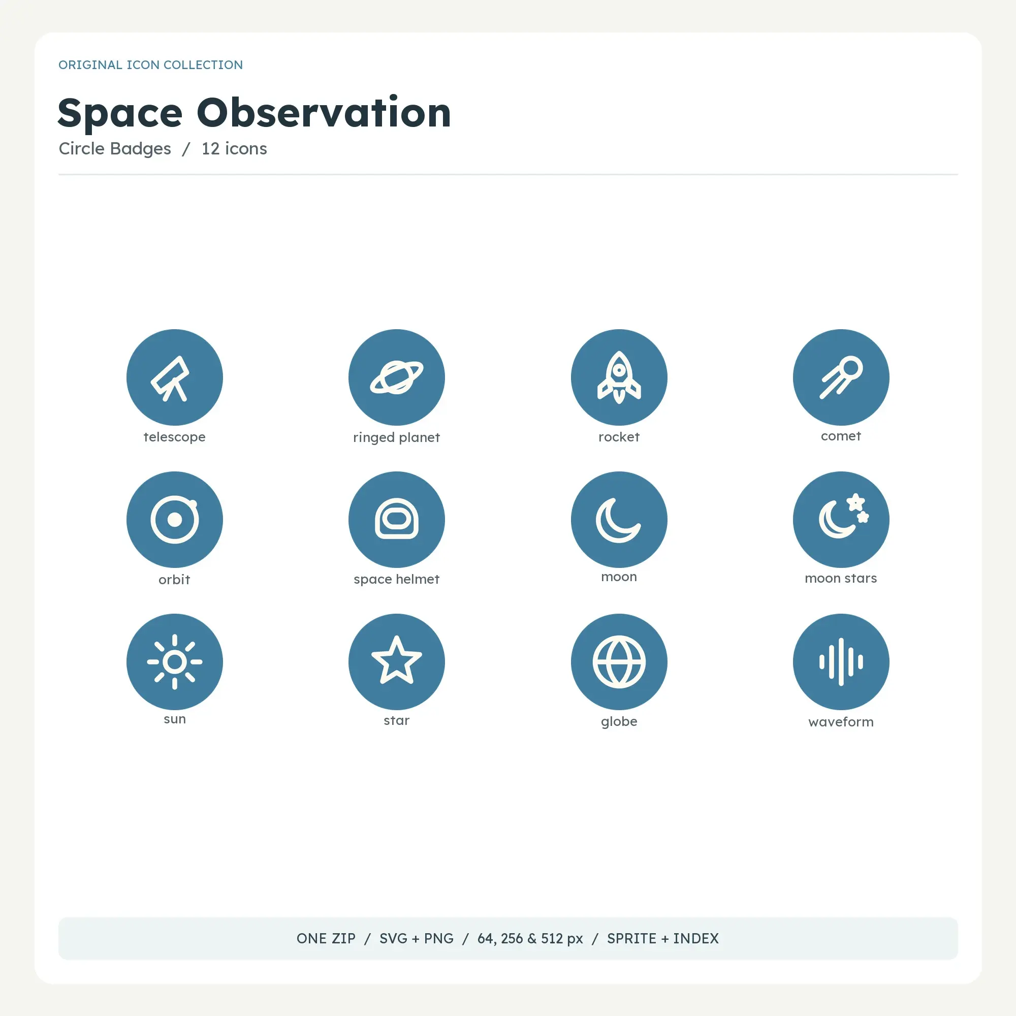 Space Observation Icons - Circle Badges preview