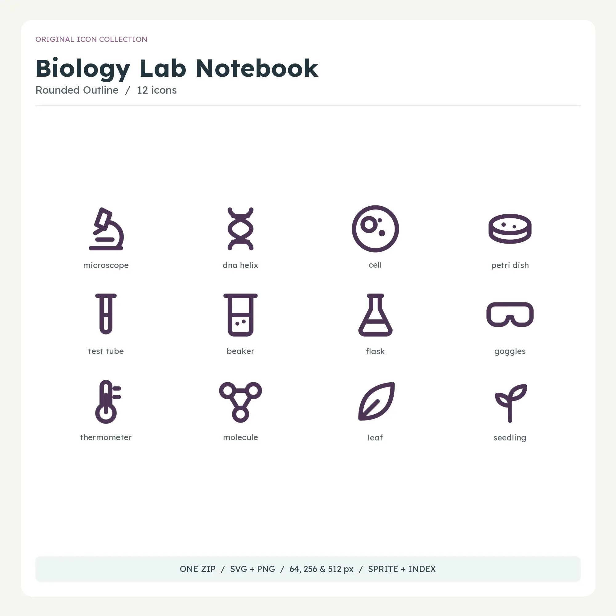 Biology Lab Notebook Icons - Rounded Outline preview