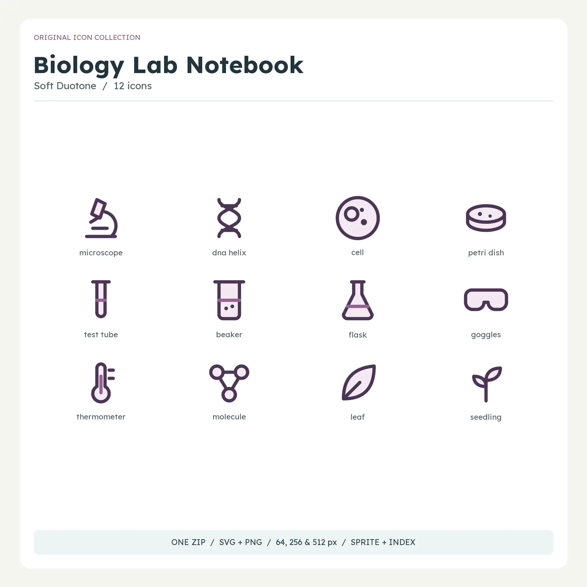 Biology Lab Notebook Icons - Soft Duotone preview