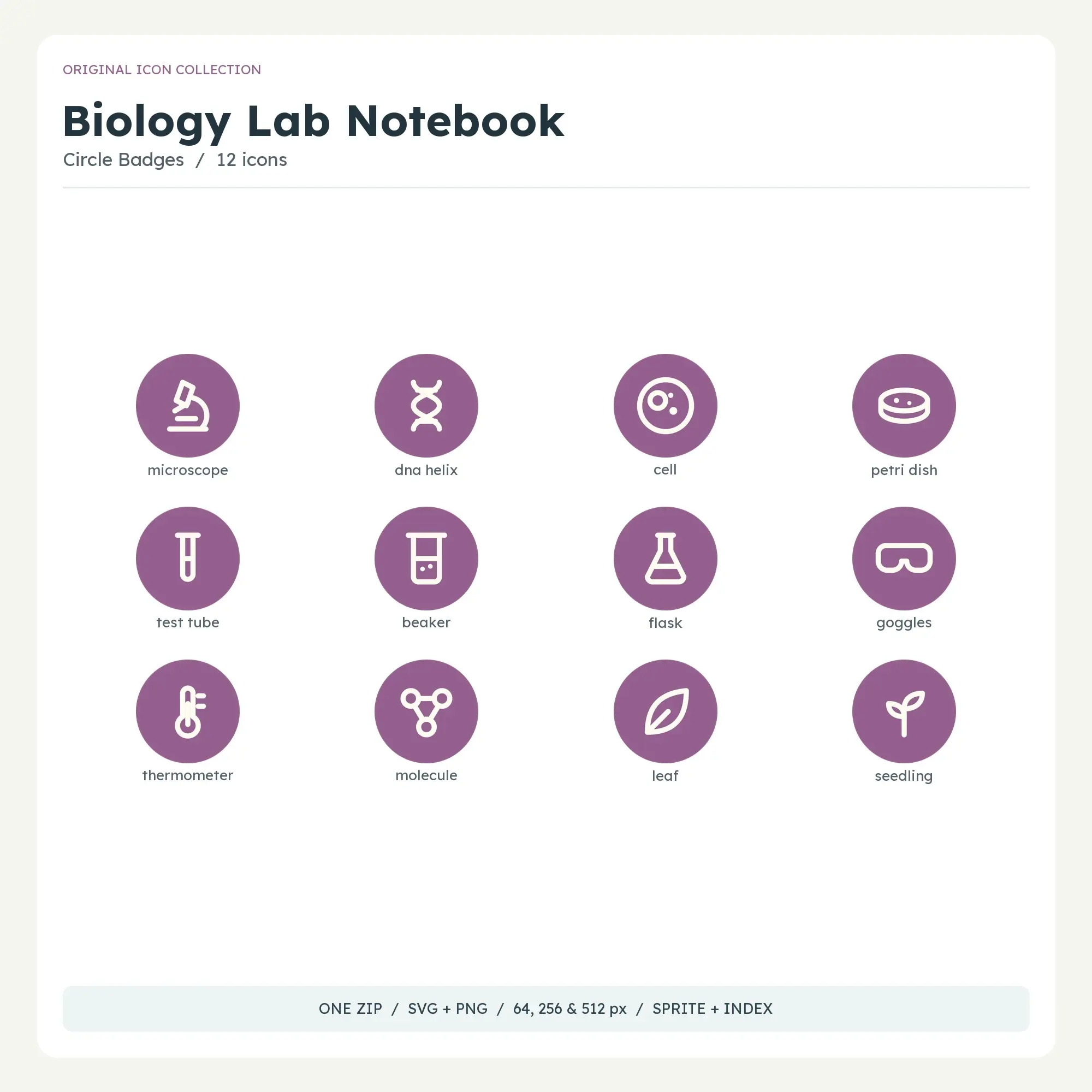 Biology Lab Notebook Icons - Circle Badges preview