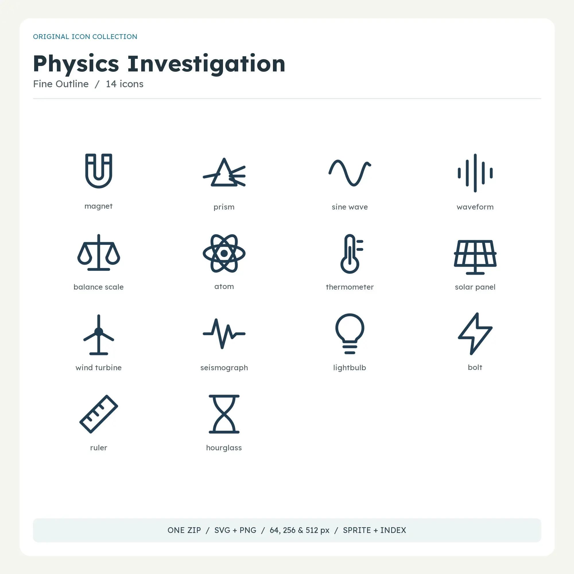 Physics Investigation Icons - Fine Outline preview