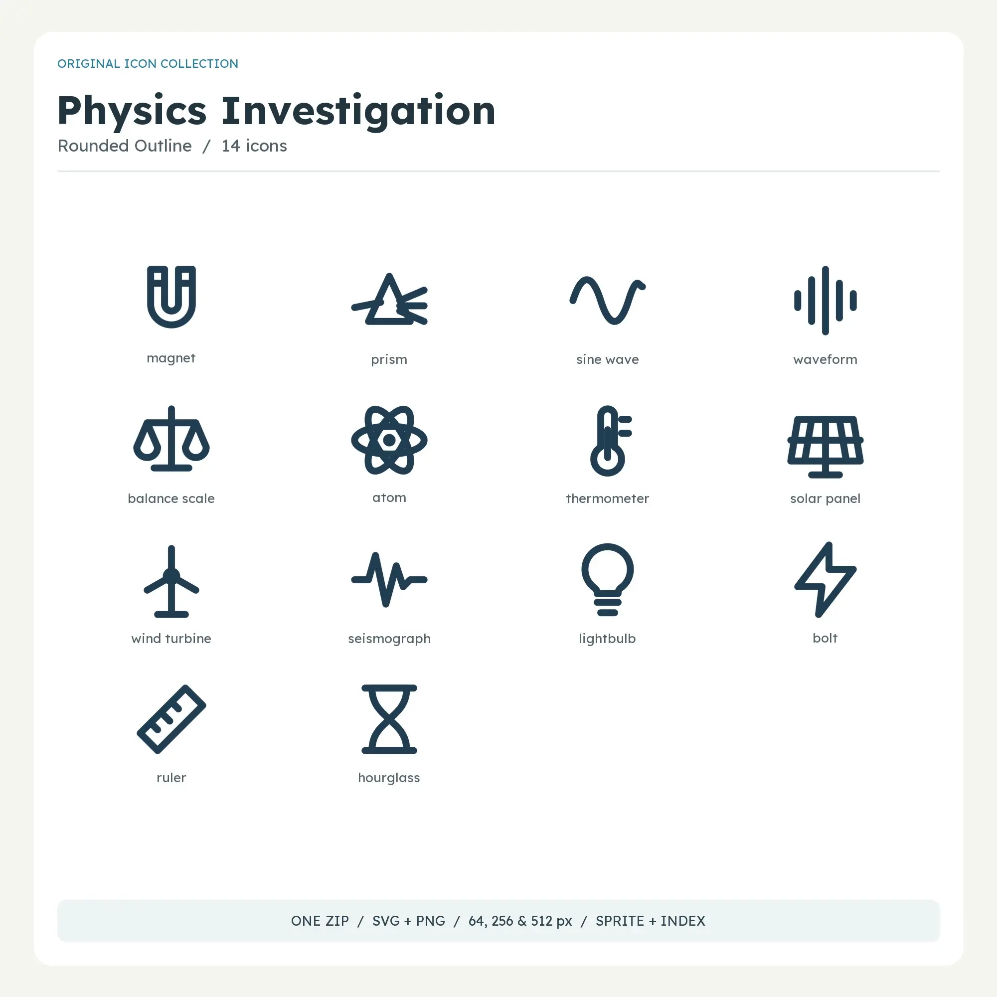Physics Investigation Icons - Rounded Outline preview