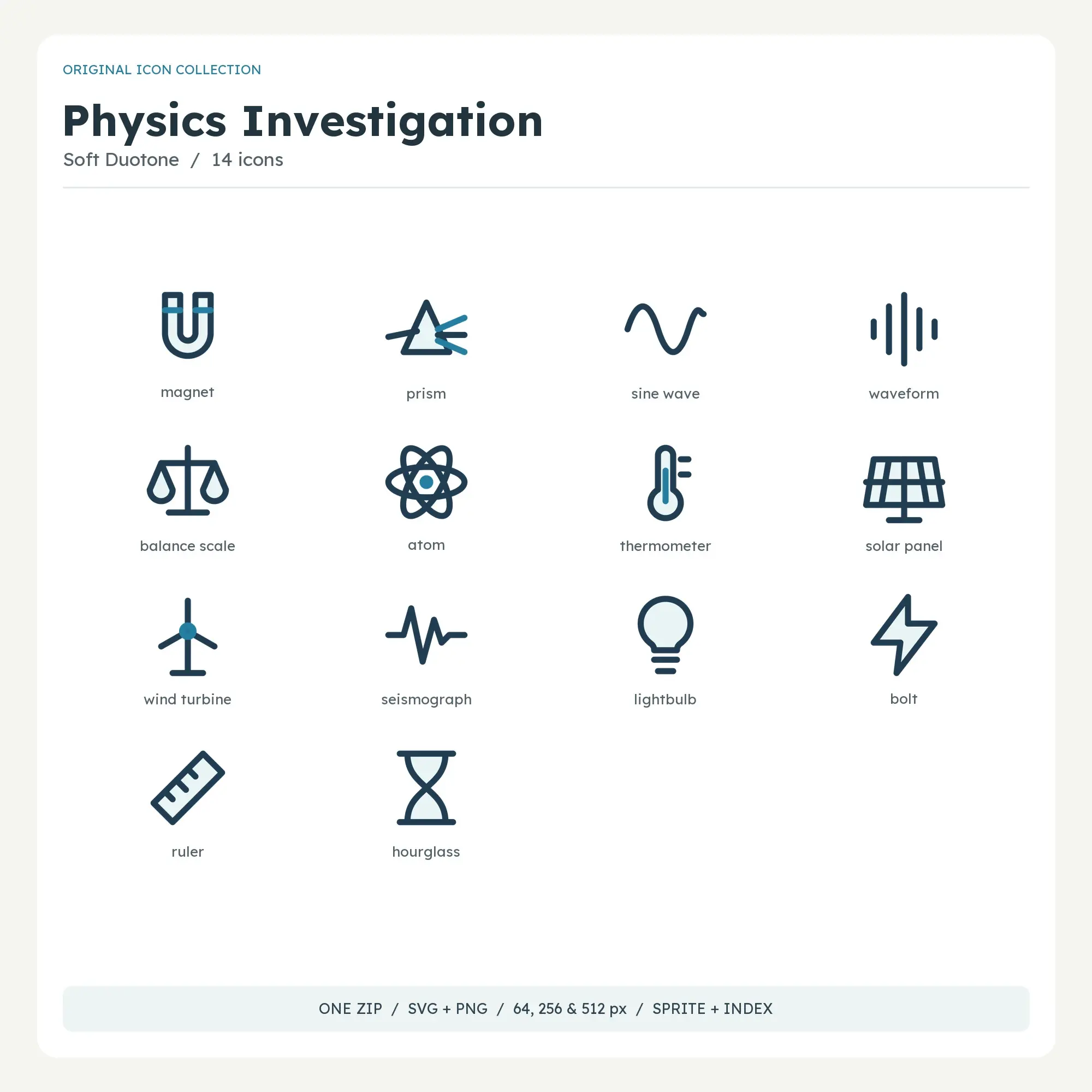 Physics Investigation Icons - Soft Duotone preview