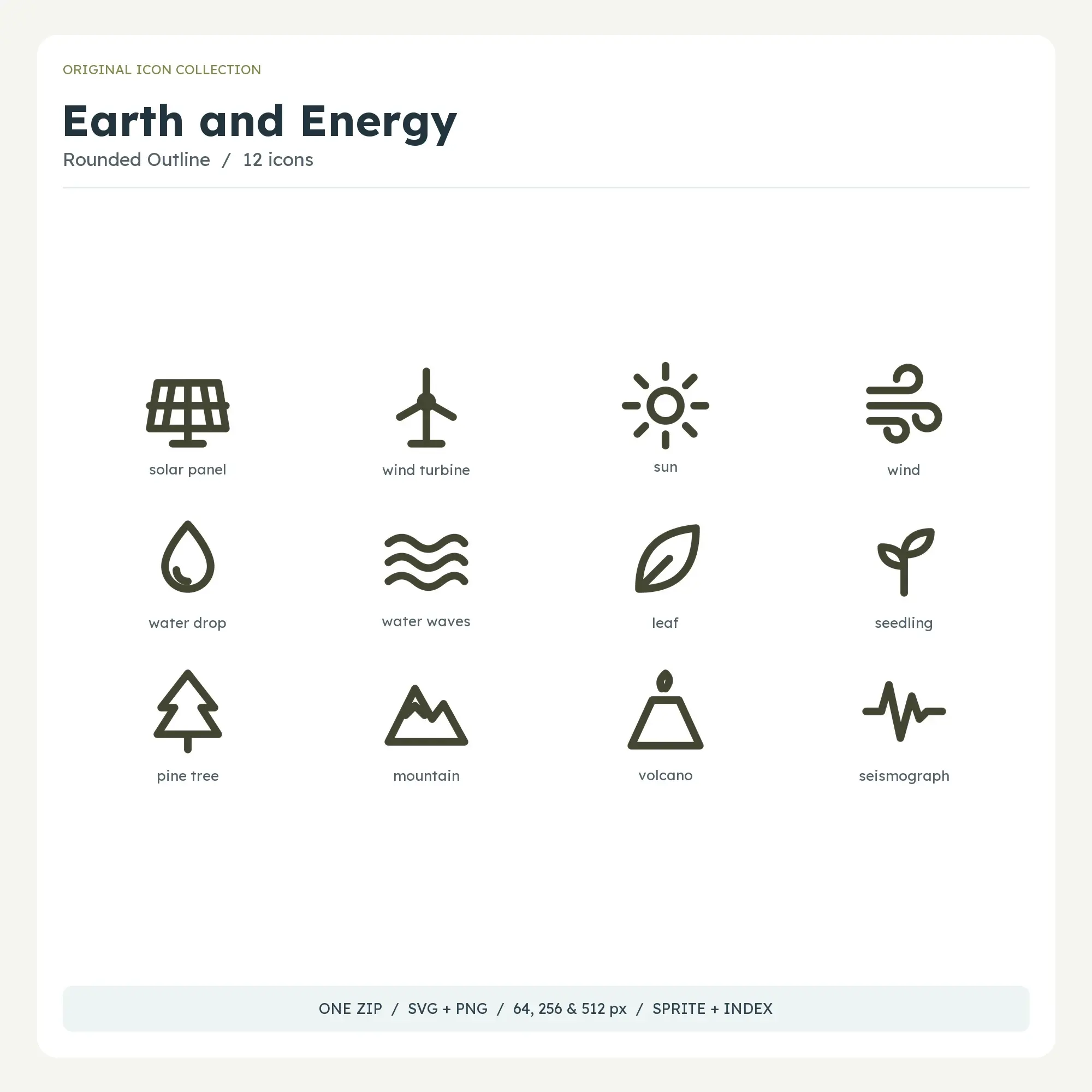 Earth and Energy Icons - Rounded Outline preview