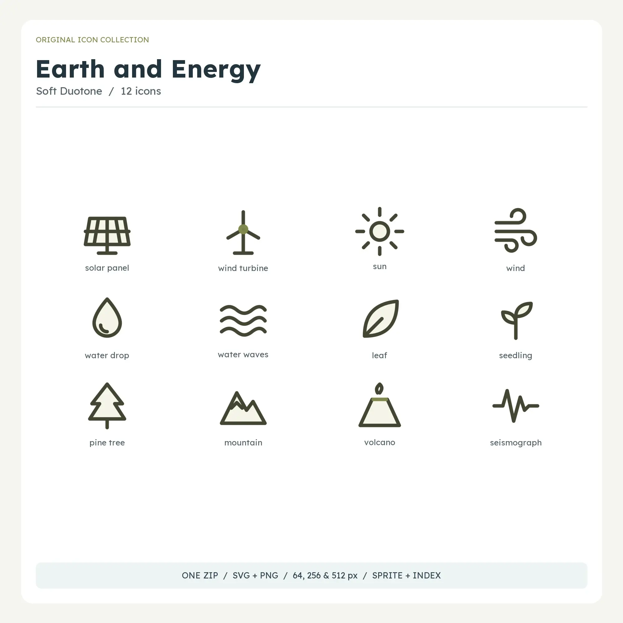 Earth and Energy Icons - Soft Duotone preview