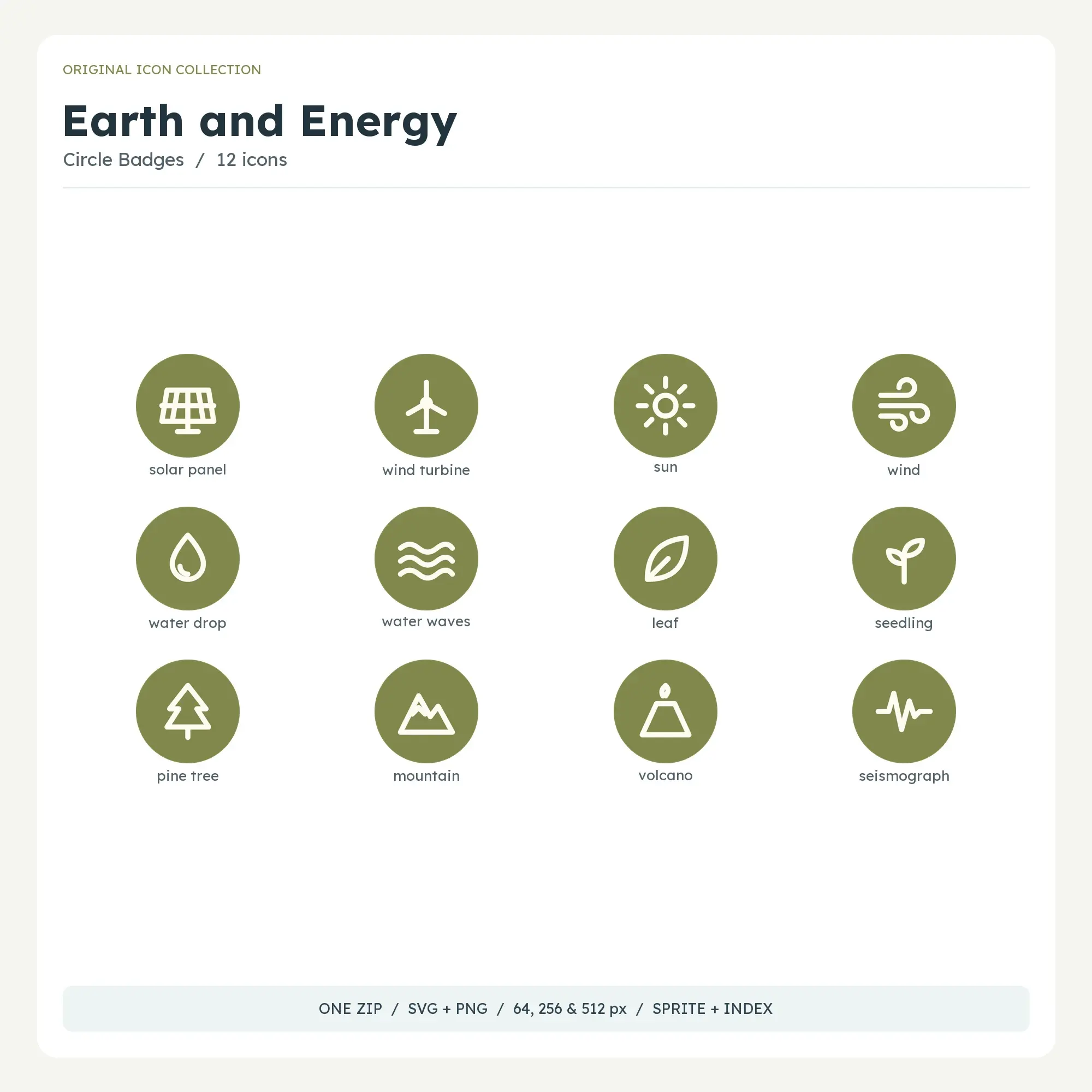 Earth and Energy Icons - Circle Badges preview