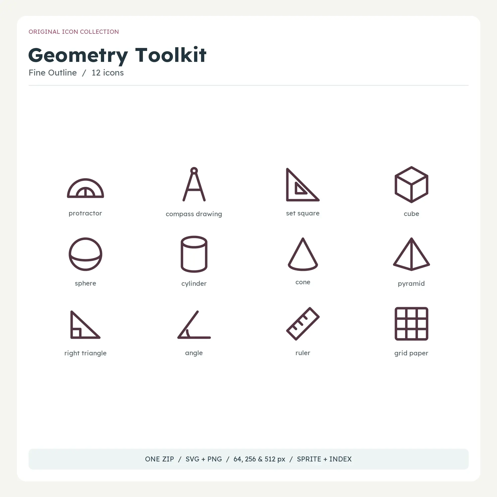 Geometry Toolkit Icons - Fine Outline preview
