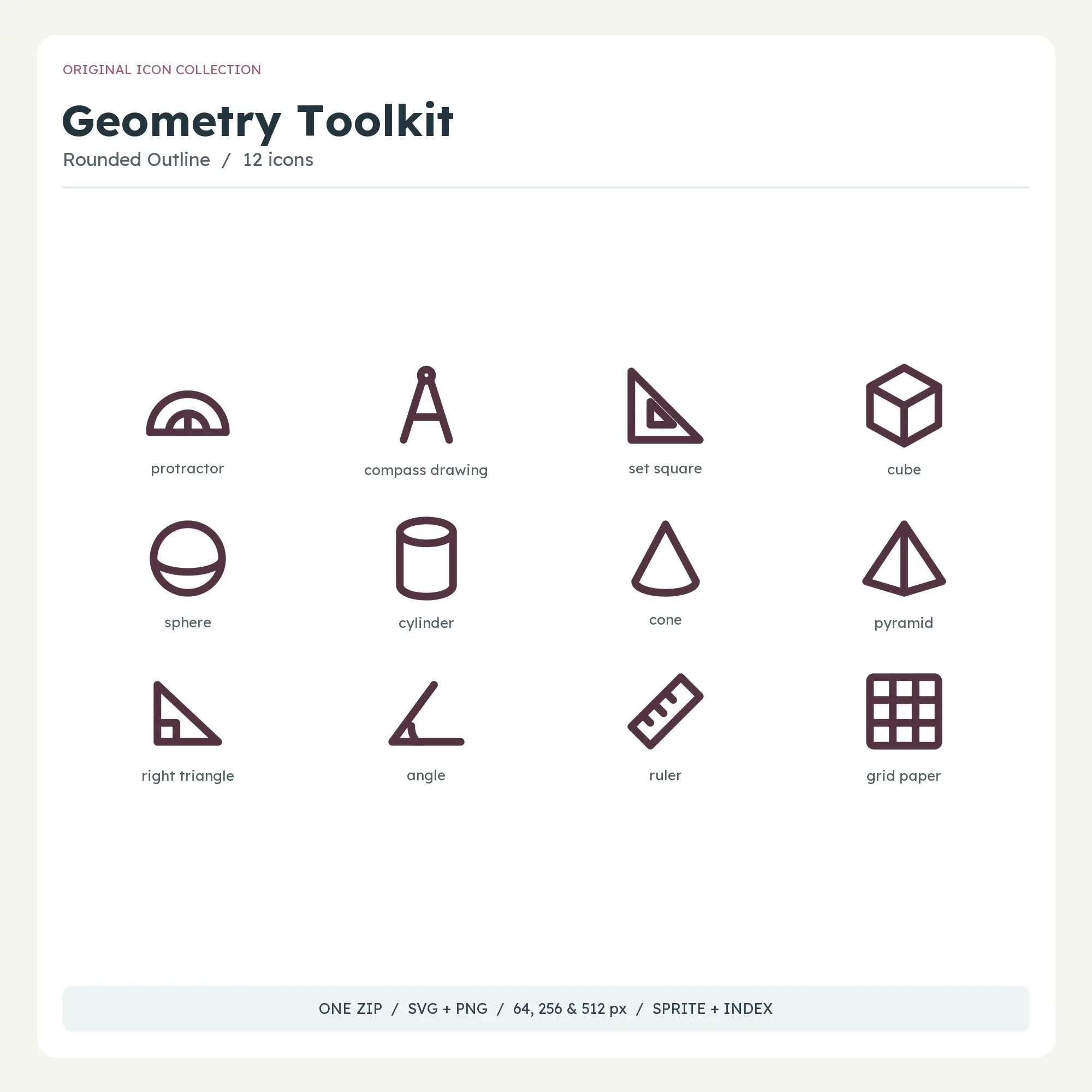 Geometry Toolkit Icons - Rounded Outline preview
