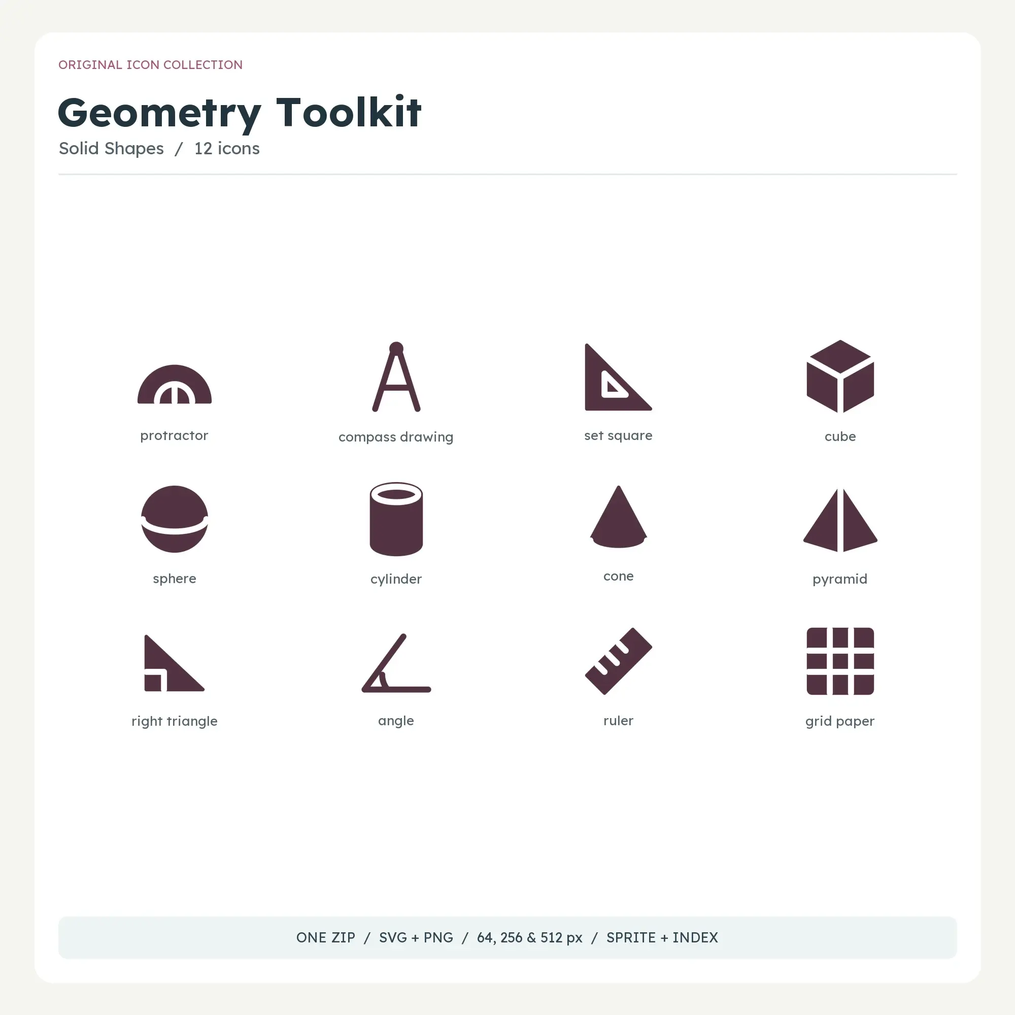 Geometry Toolkit Icons - Solid Shapes preview