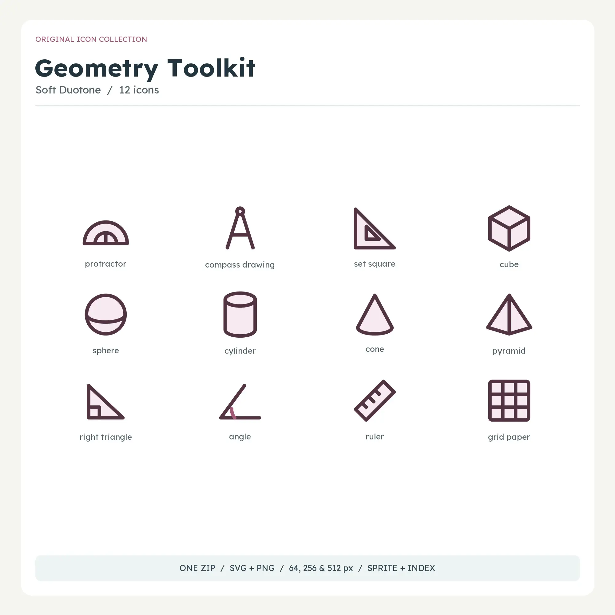 Geometry Toolkit Icons - Soft Duotone preview