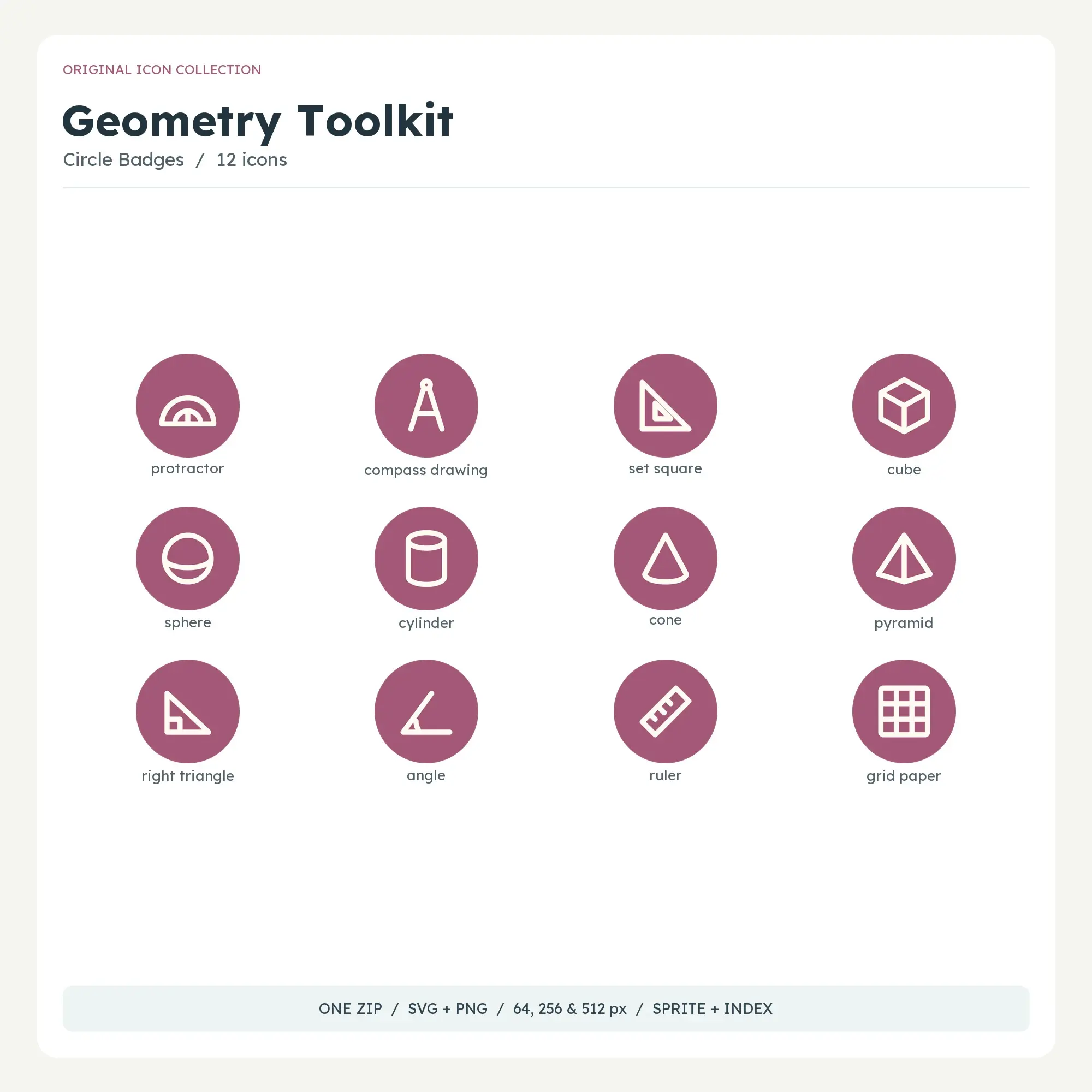 Geometry Toolkit Icons - Circle Badges preview