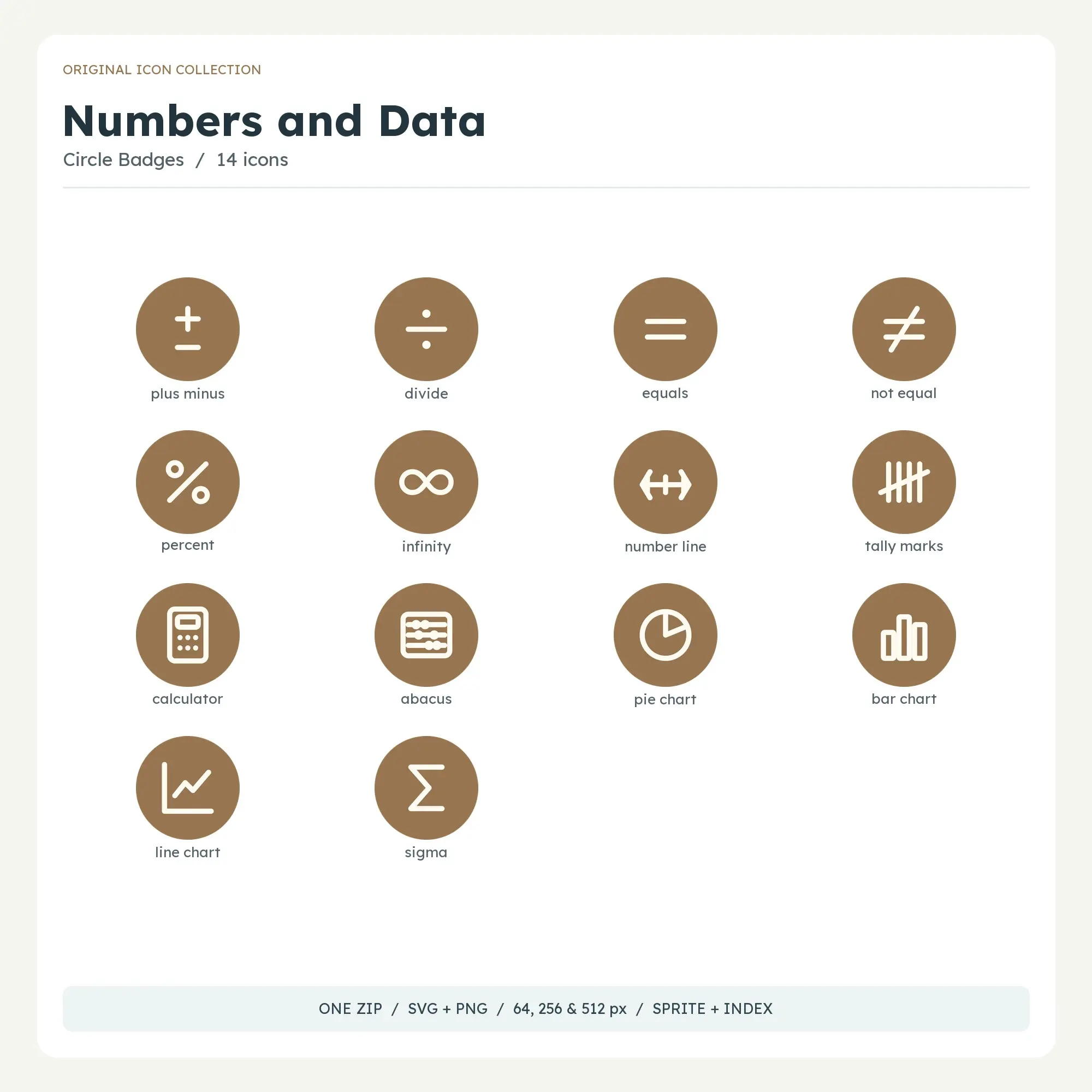 Numbers and Data Icons - Circle Badges preview