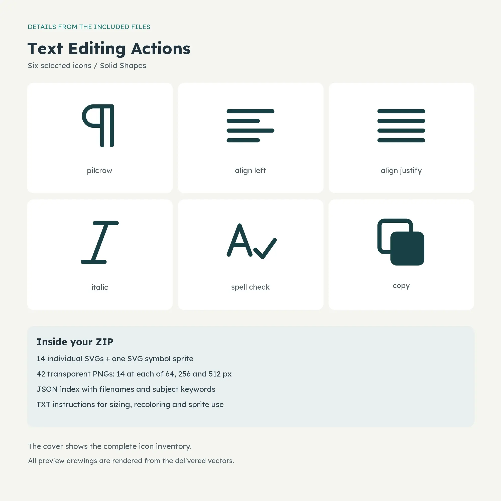 Text Editing Actions Icons - Solid Shapes, preview 2 of 2