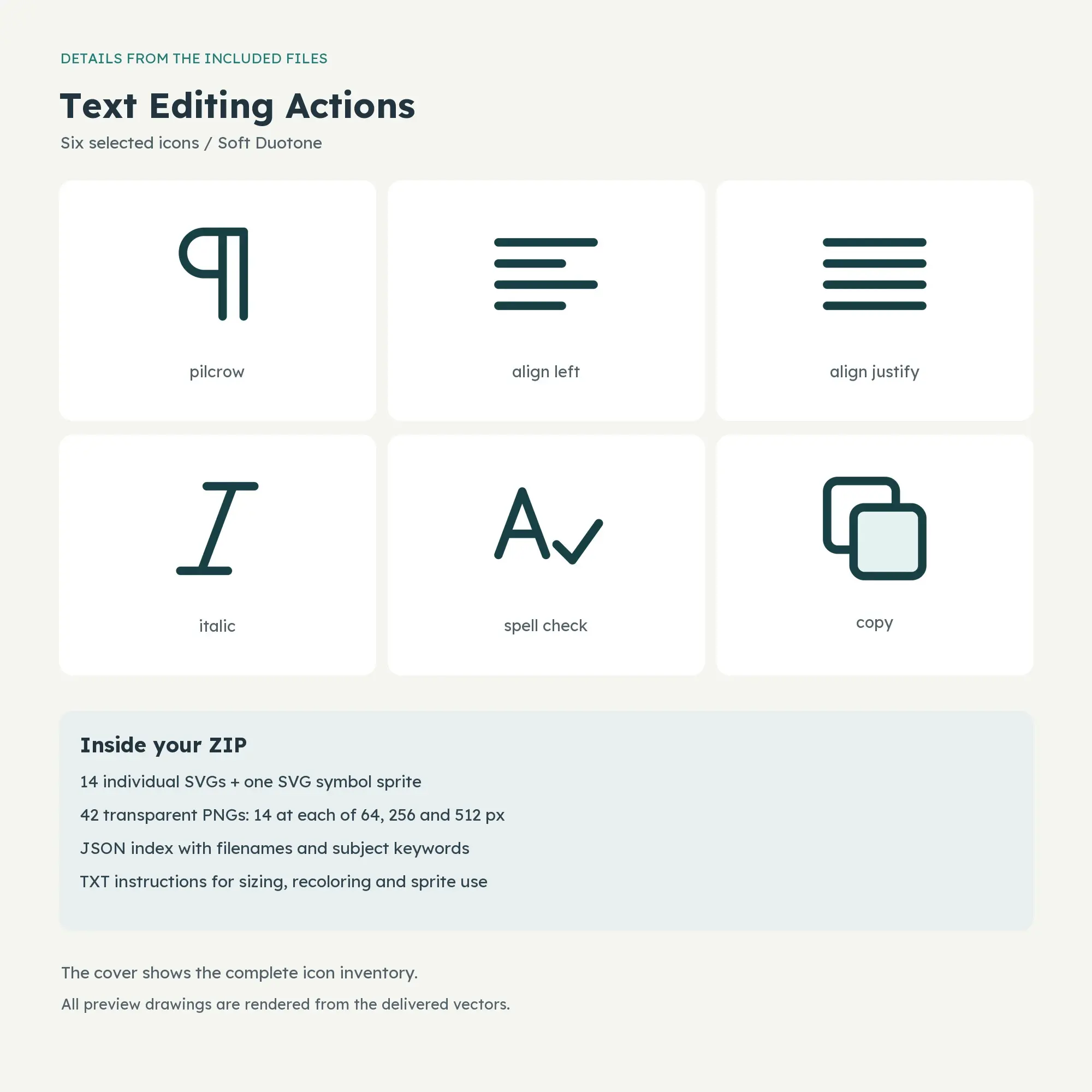 Text Editing Actions Icons - Soft Duotone, preview 2 of 2