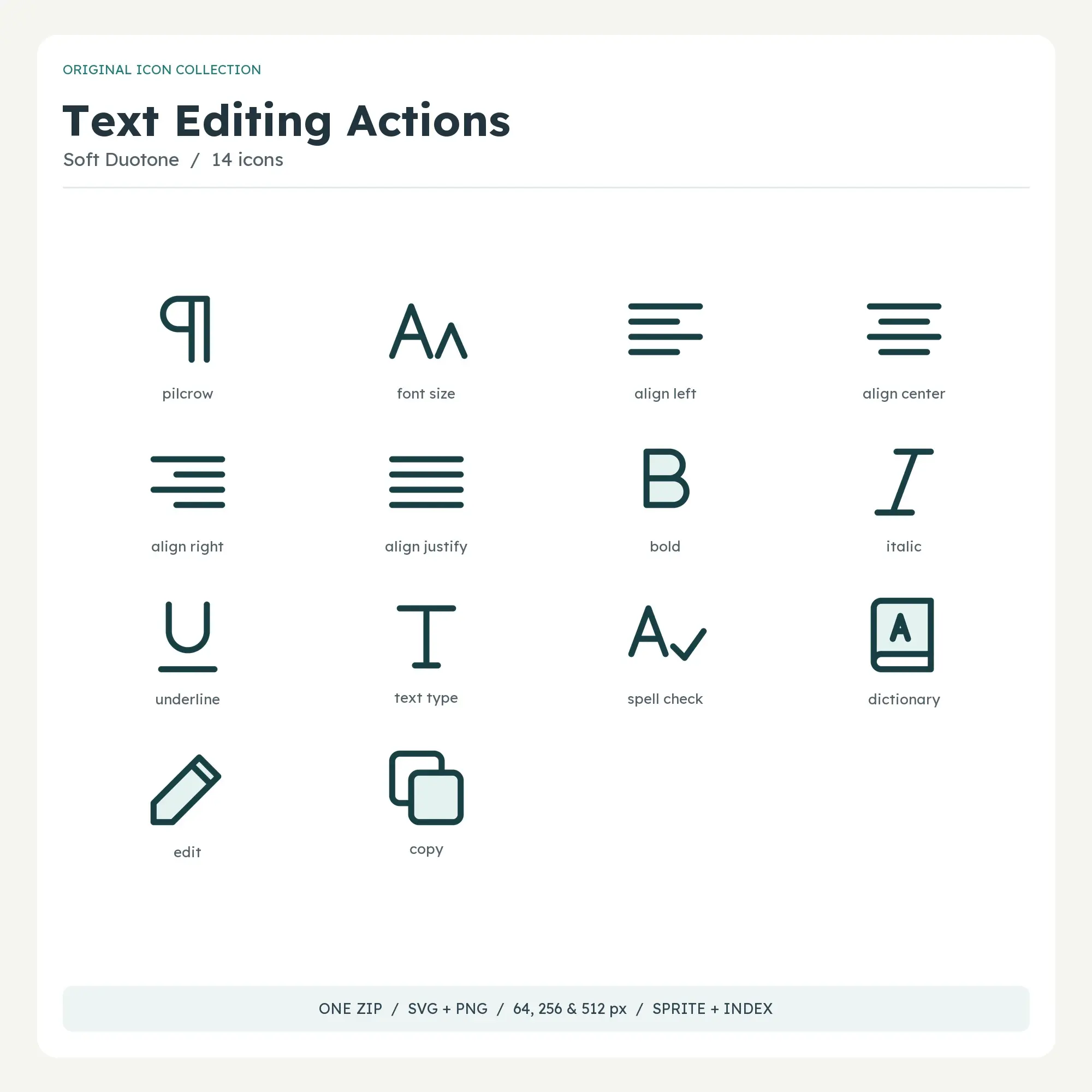 Text Editing Actions Icons - Soft Duotone, preview 1 of 2