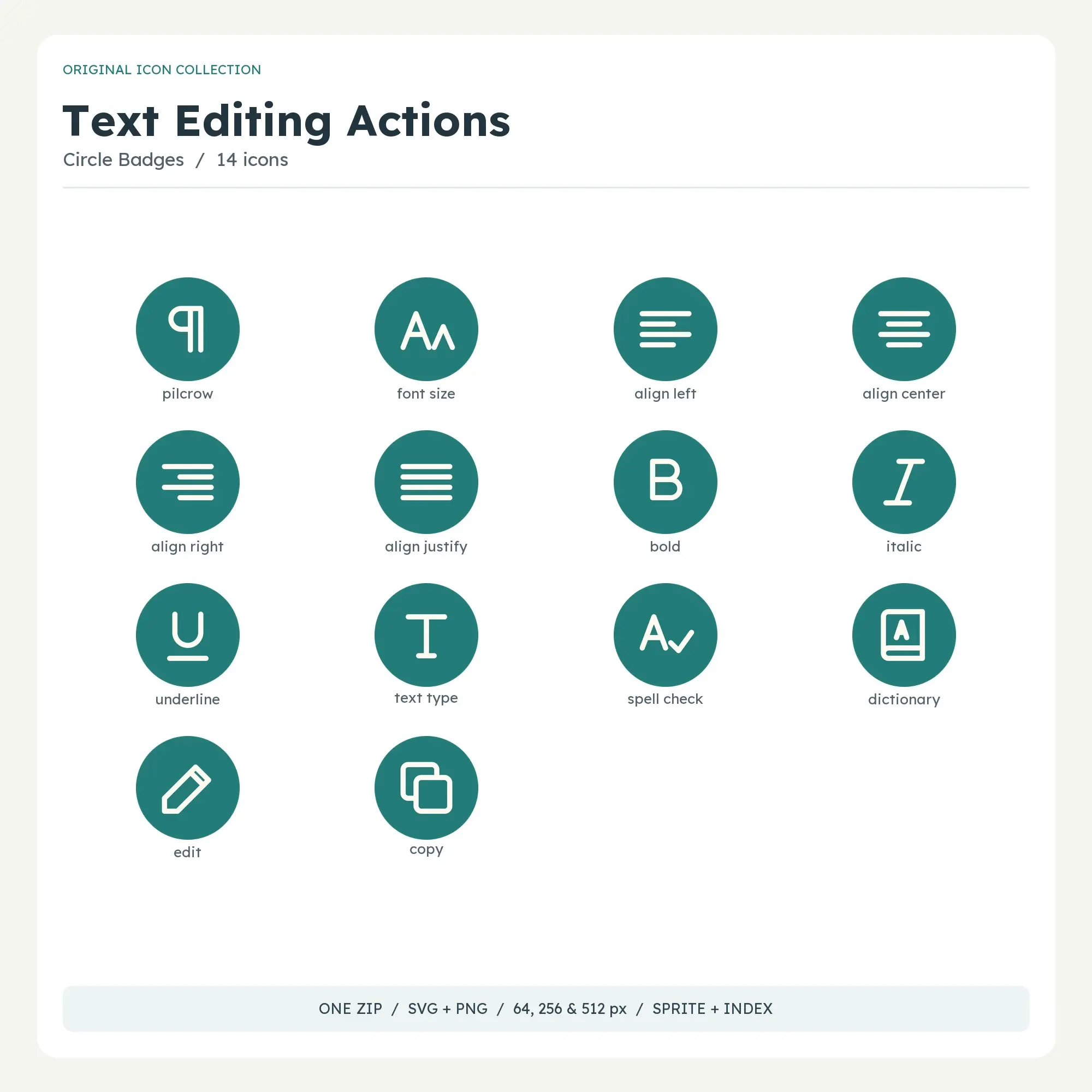 Text Editing Actions Icons - Circle Badges preview