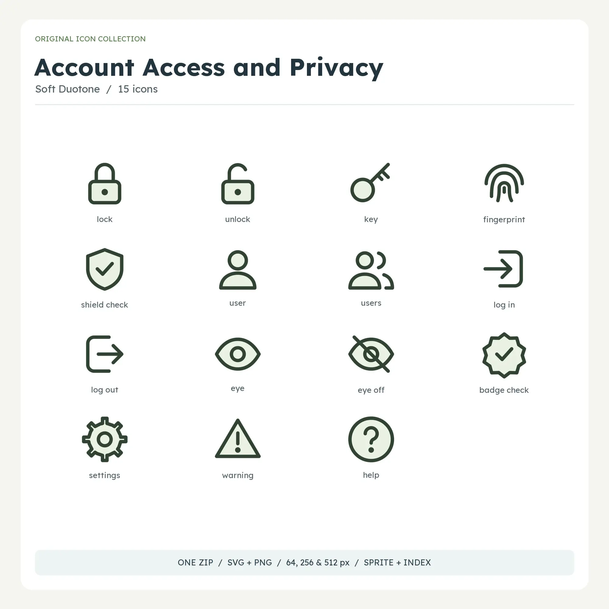 Account Access and Privacy Icons - Soft Duotone preview