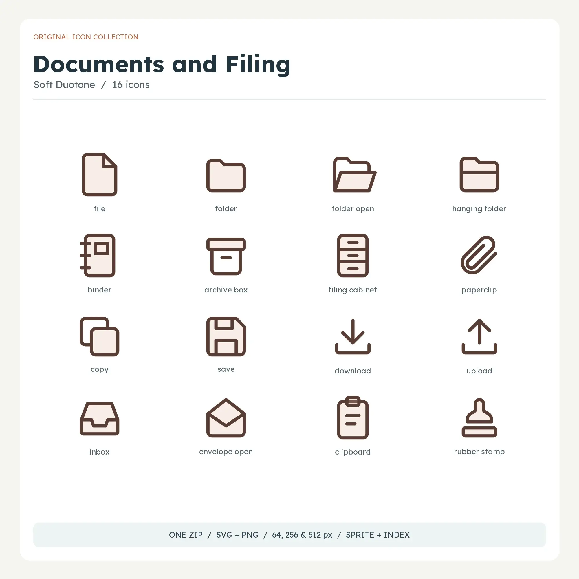 Documents and Filing Icons - Soft Duotone preview
