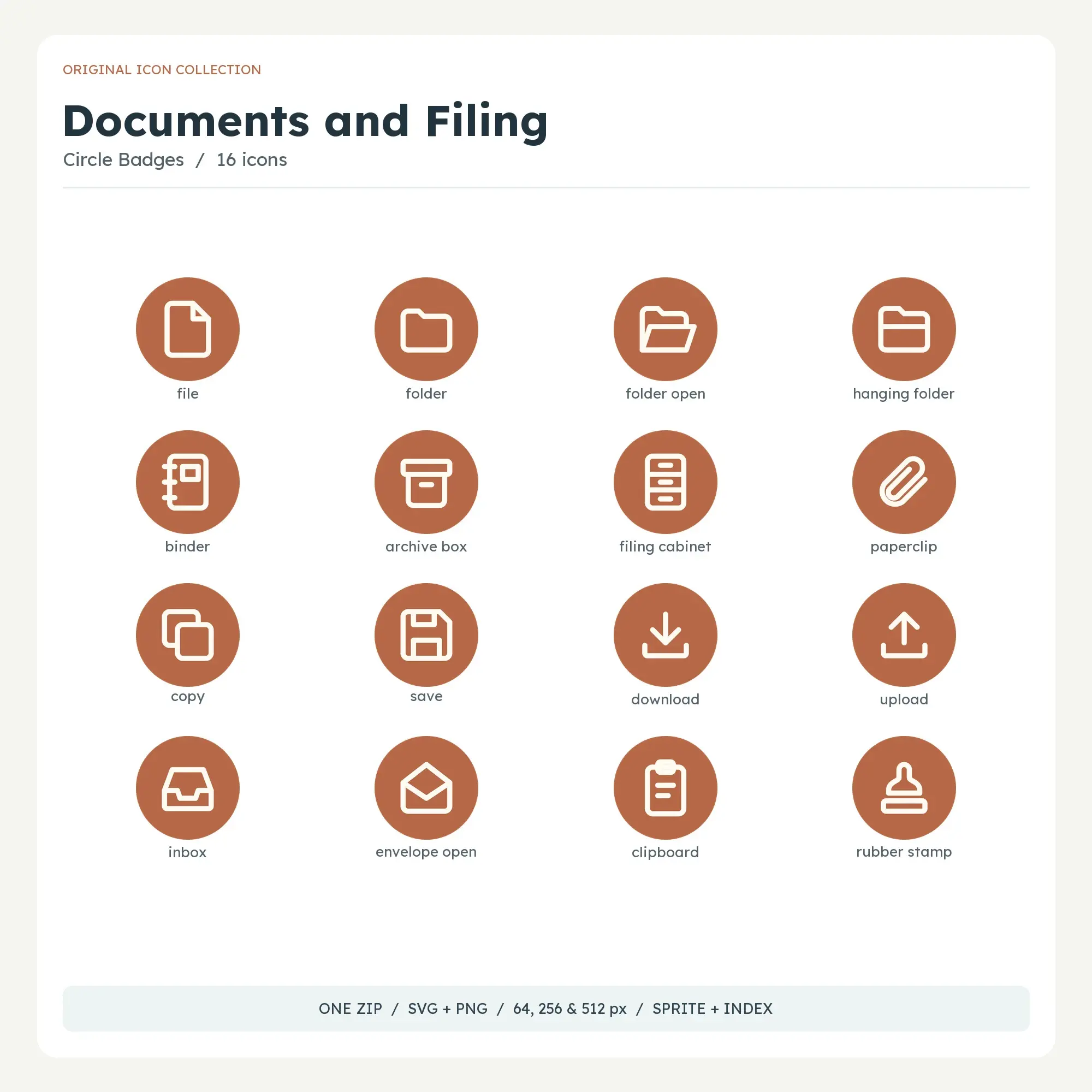 Documents and Filing Icons - Circle Badges preview