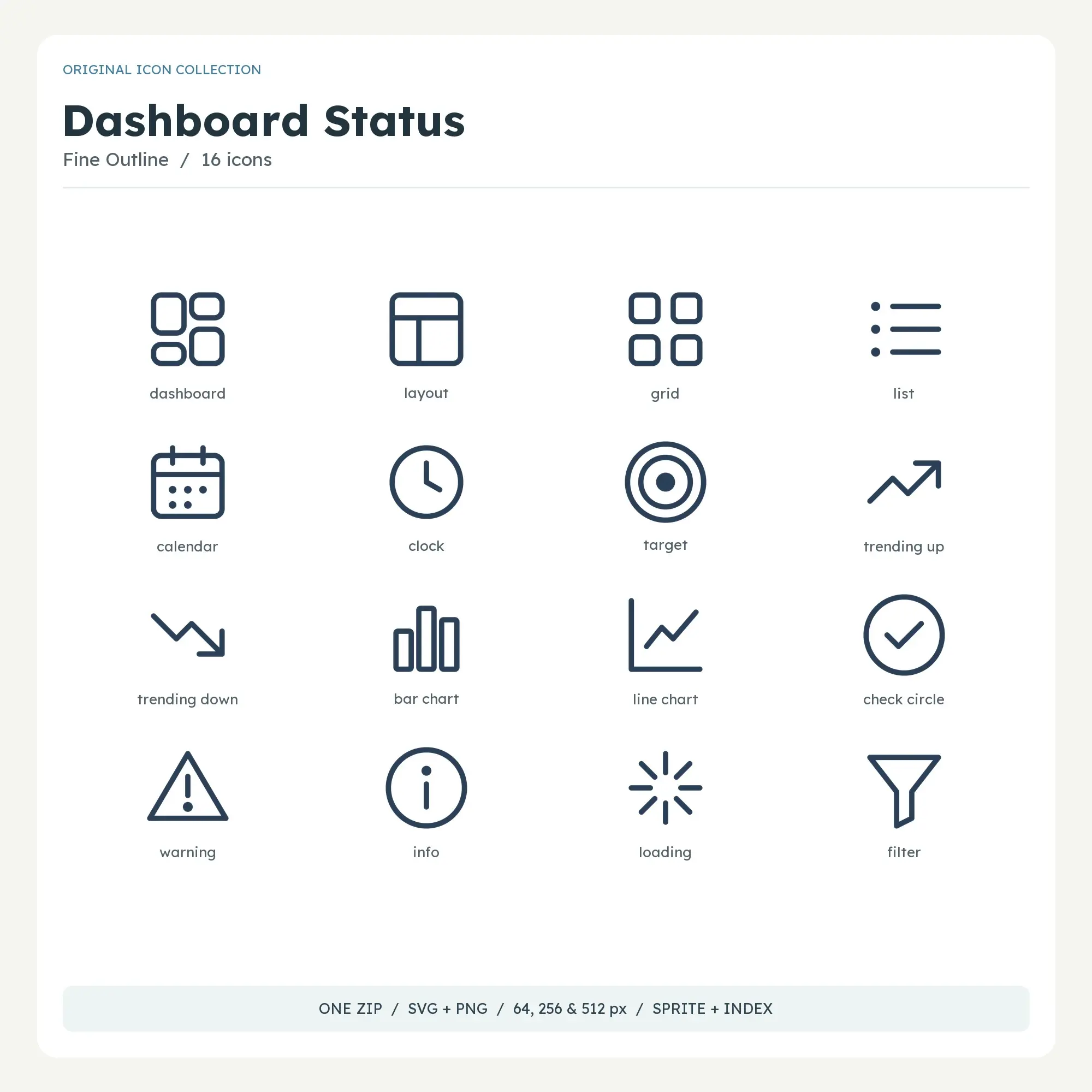Dashboard Status Icons - Fine Outline preview