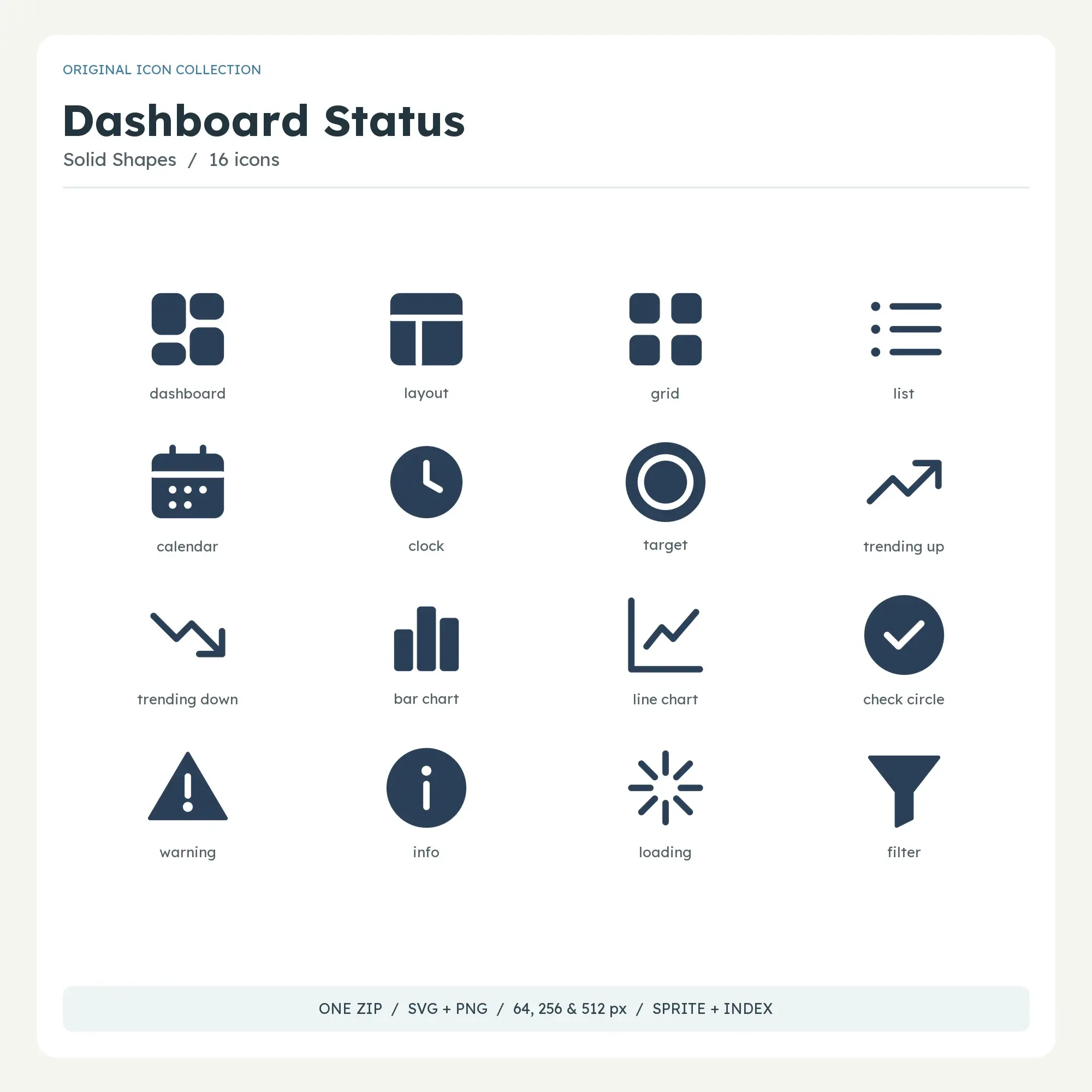 Dashboard Status Icons - Solid Shapes preview