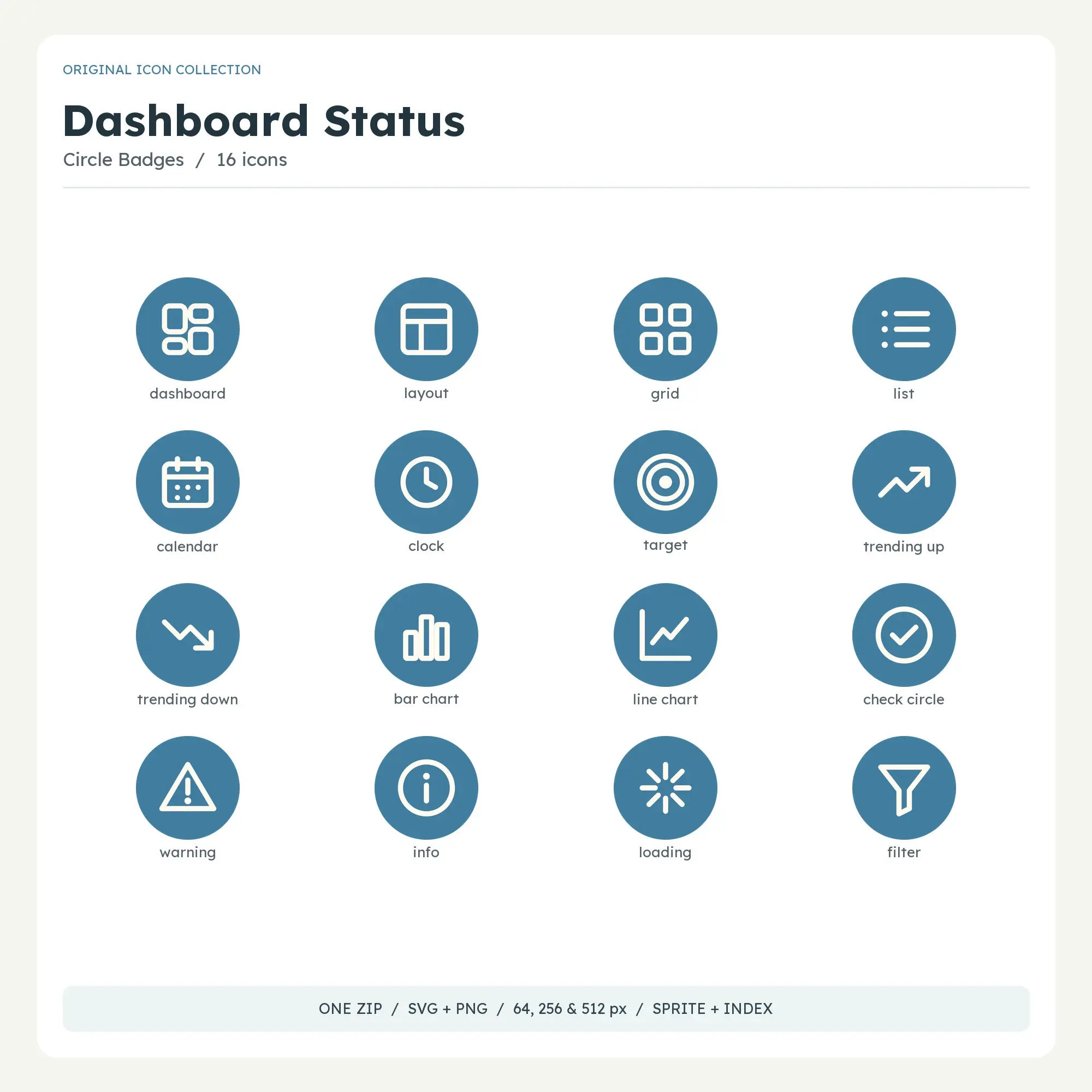 Dashboard Status Icons - Circle Badges preview
