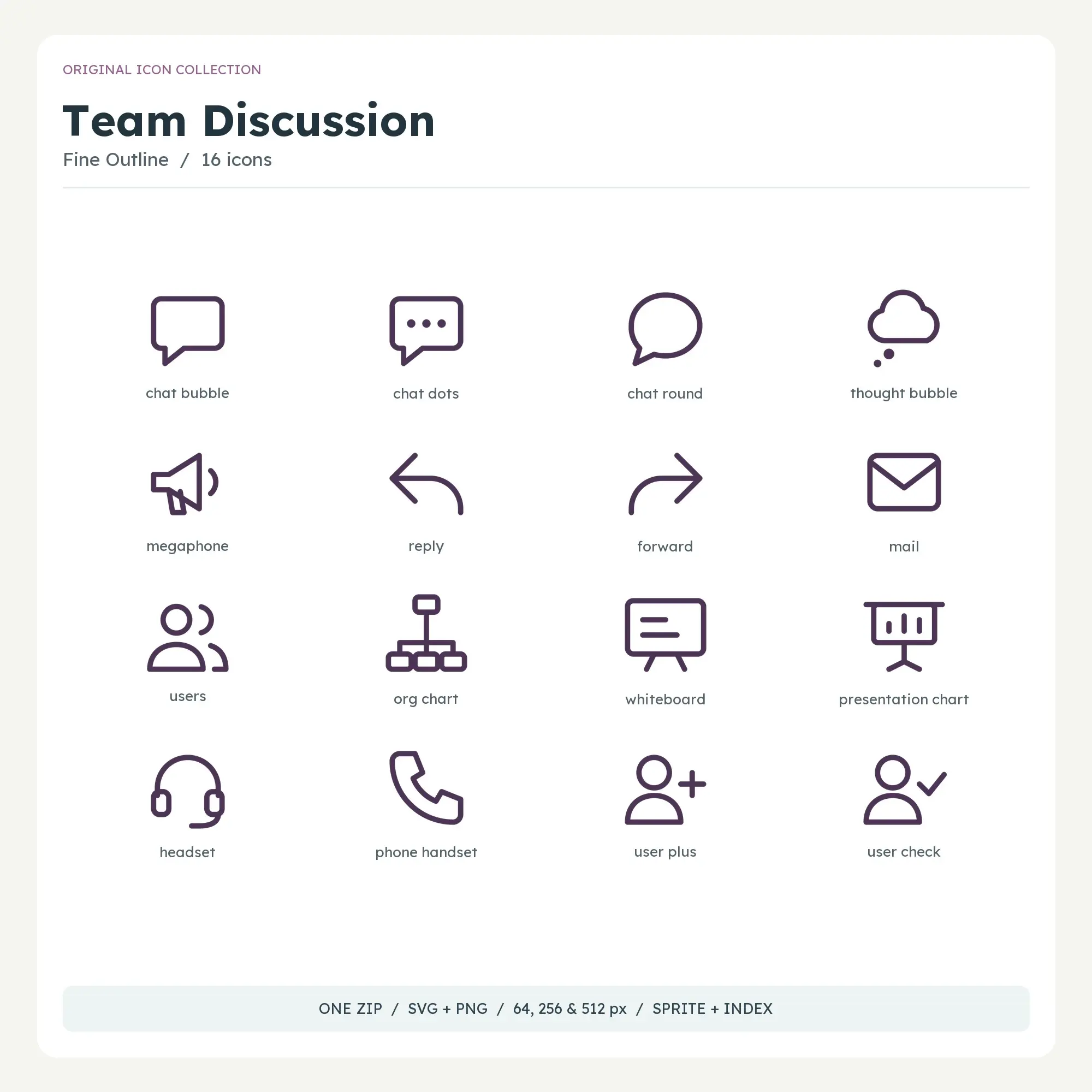 Team Discussion Icons - Fine Outline preview