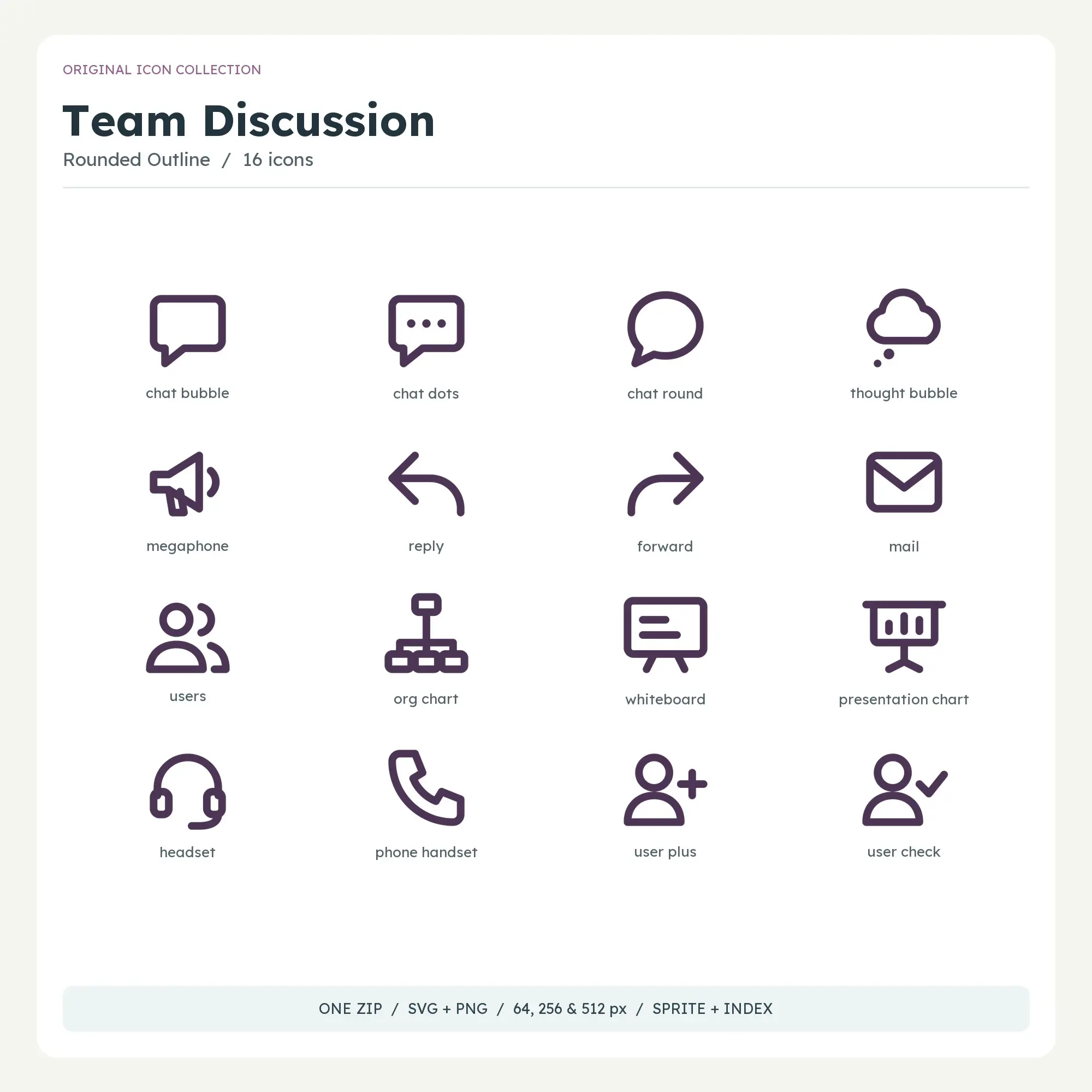 Team Discussion Icons - Rounded Outline preview