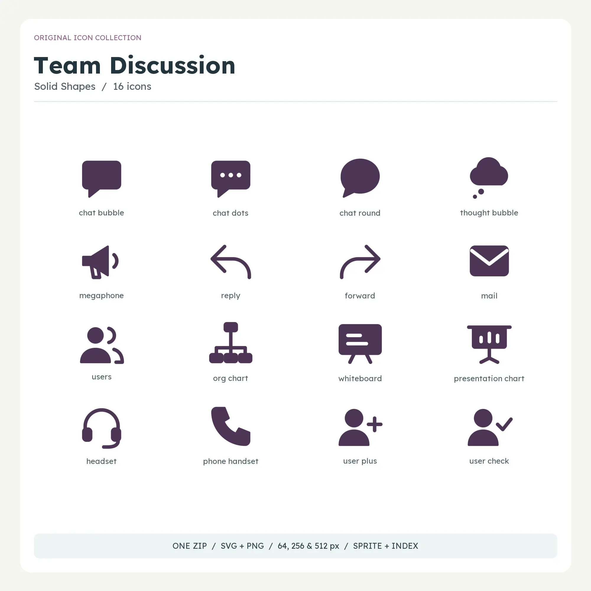 Team Discussion Icons - Solid Shapes preview