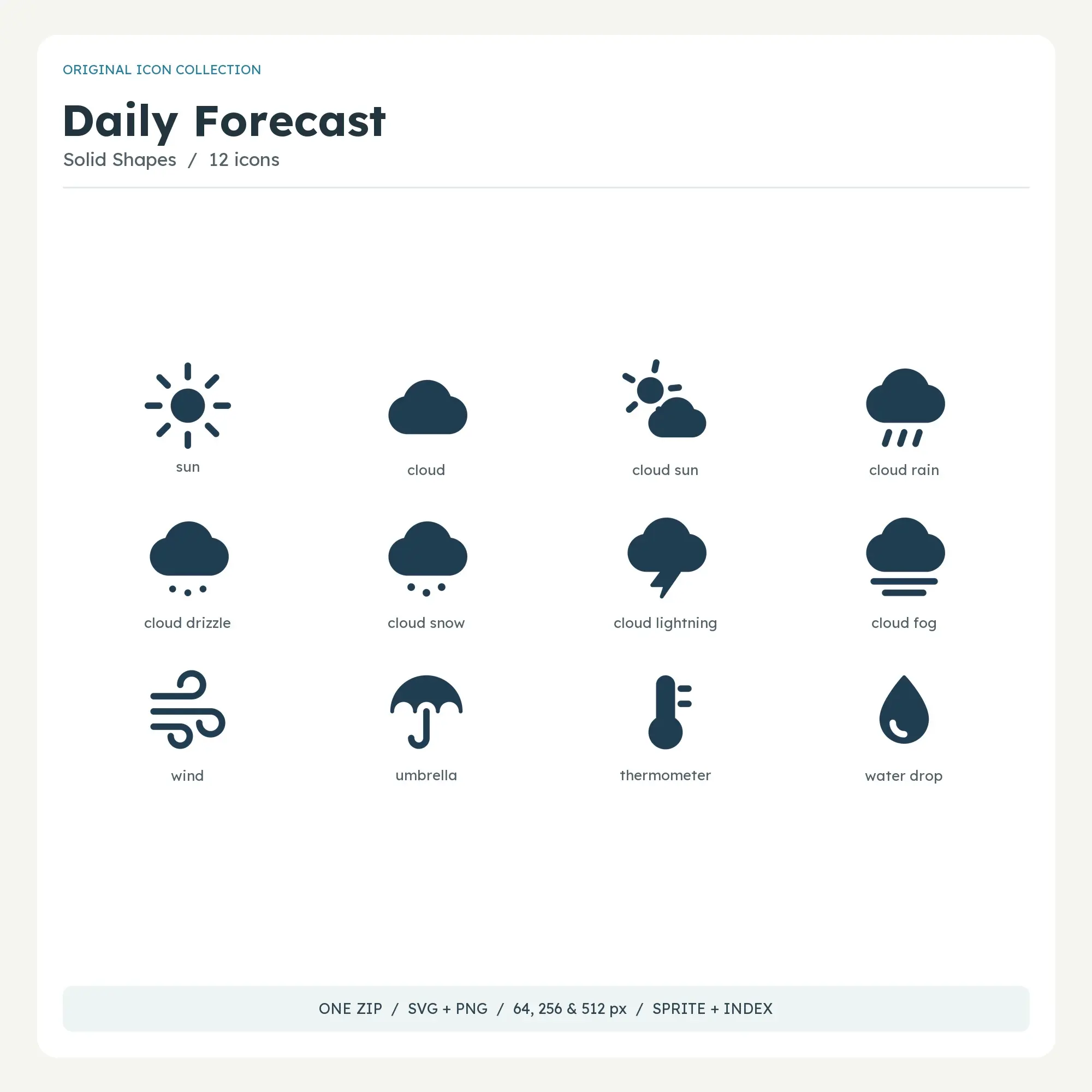 Daily Forecast Icons - Solid Shapes preview