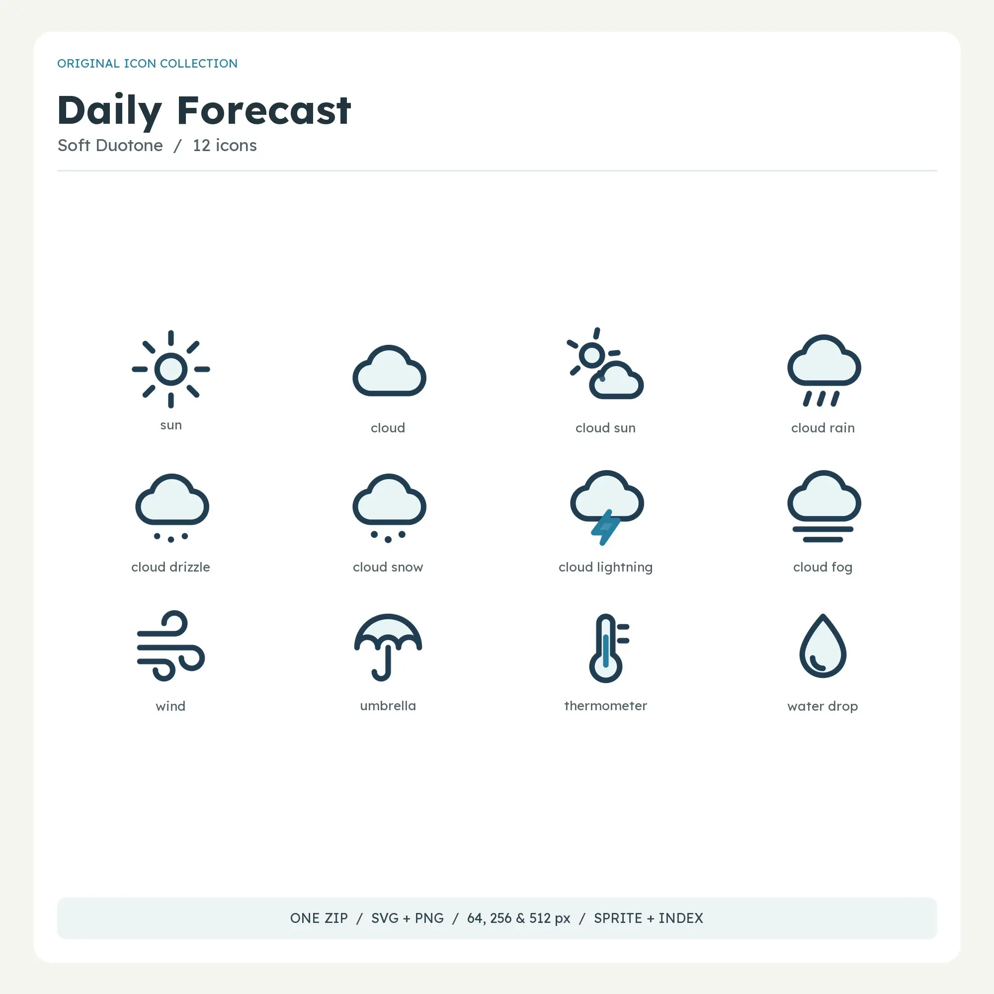Daily Forecast Icons - Soft Duotone preview