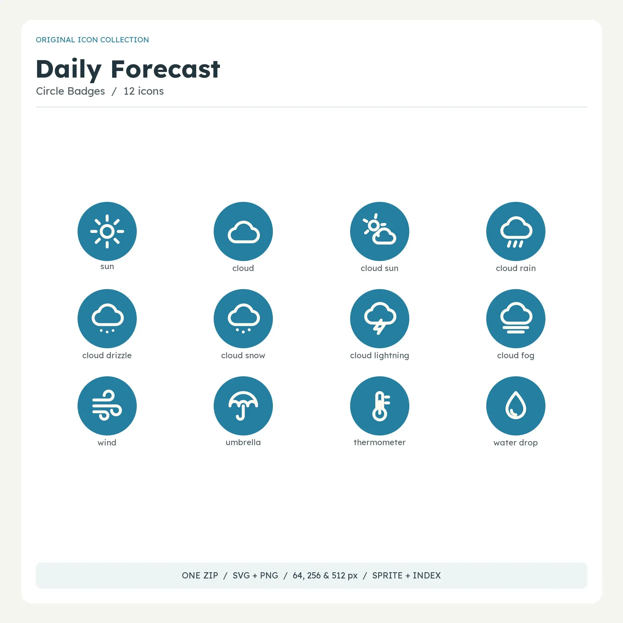 Daily Forecast Icons - Circle Badges preview