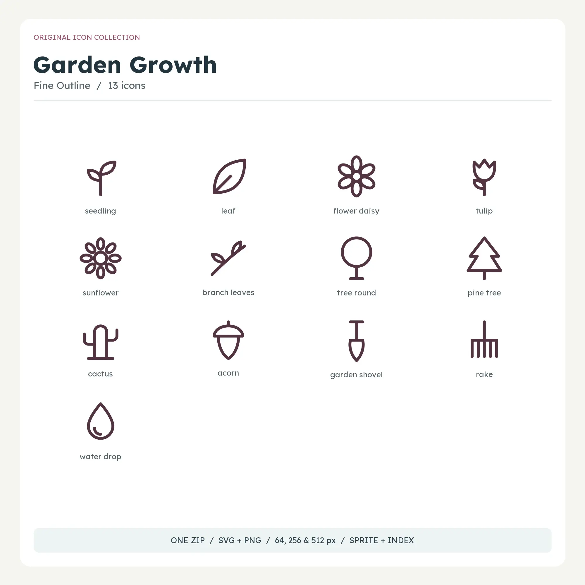 Garden Growth Icons - Fine Outline preview