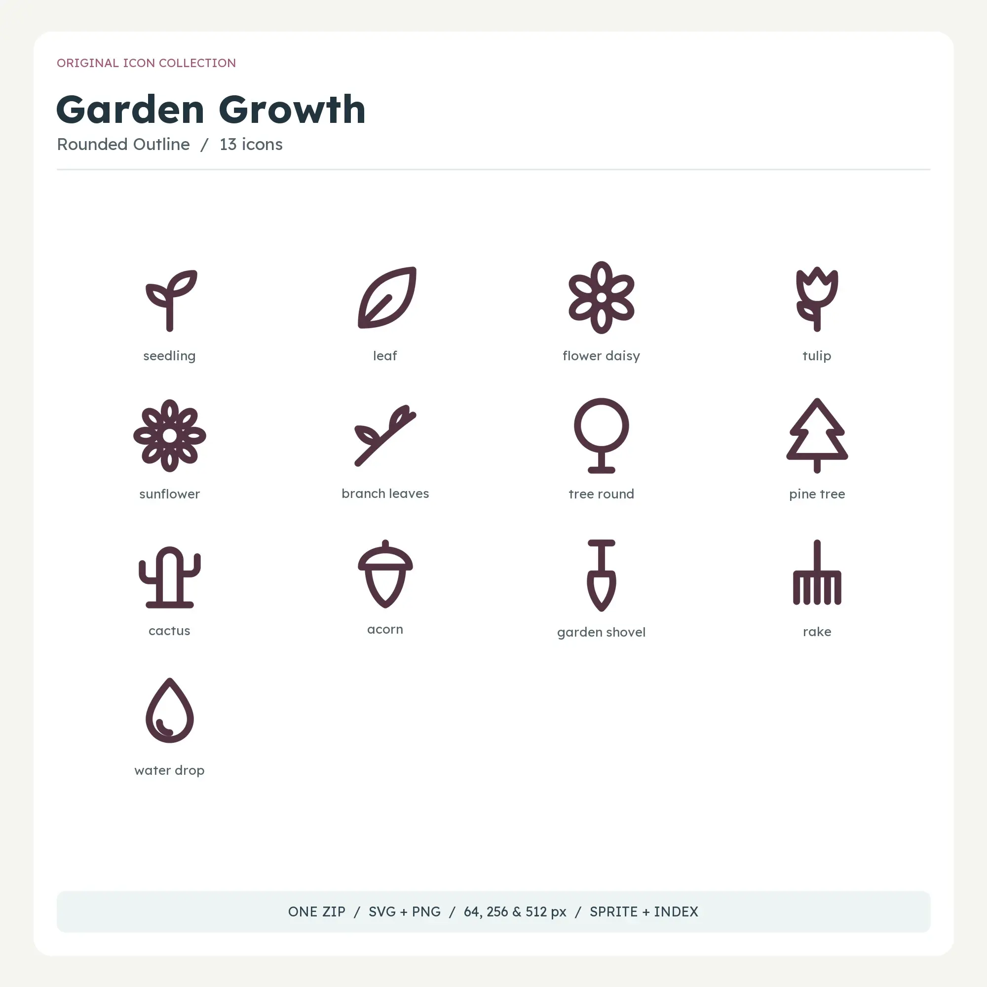 Garden Growth Icons - Rounded Outline preview