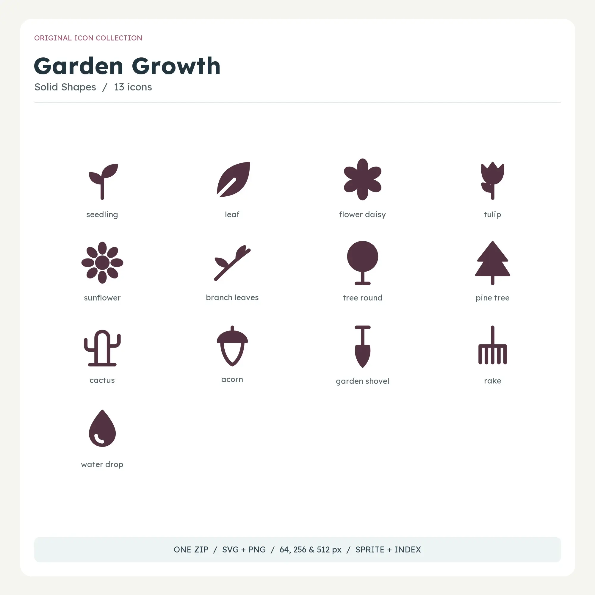 Garden Growth Icons - Solid Shapes preview