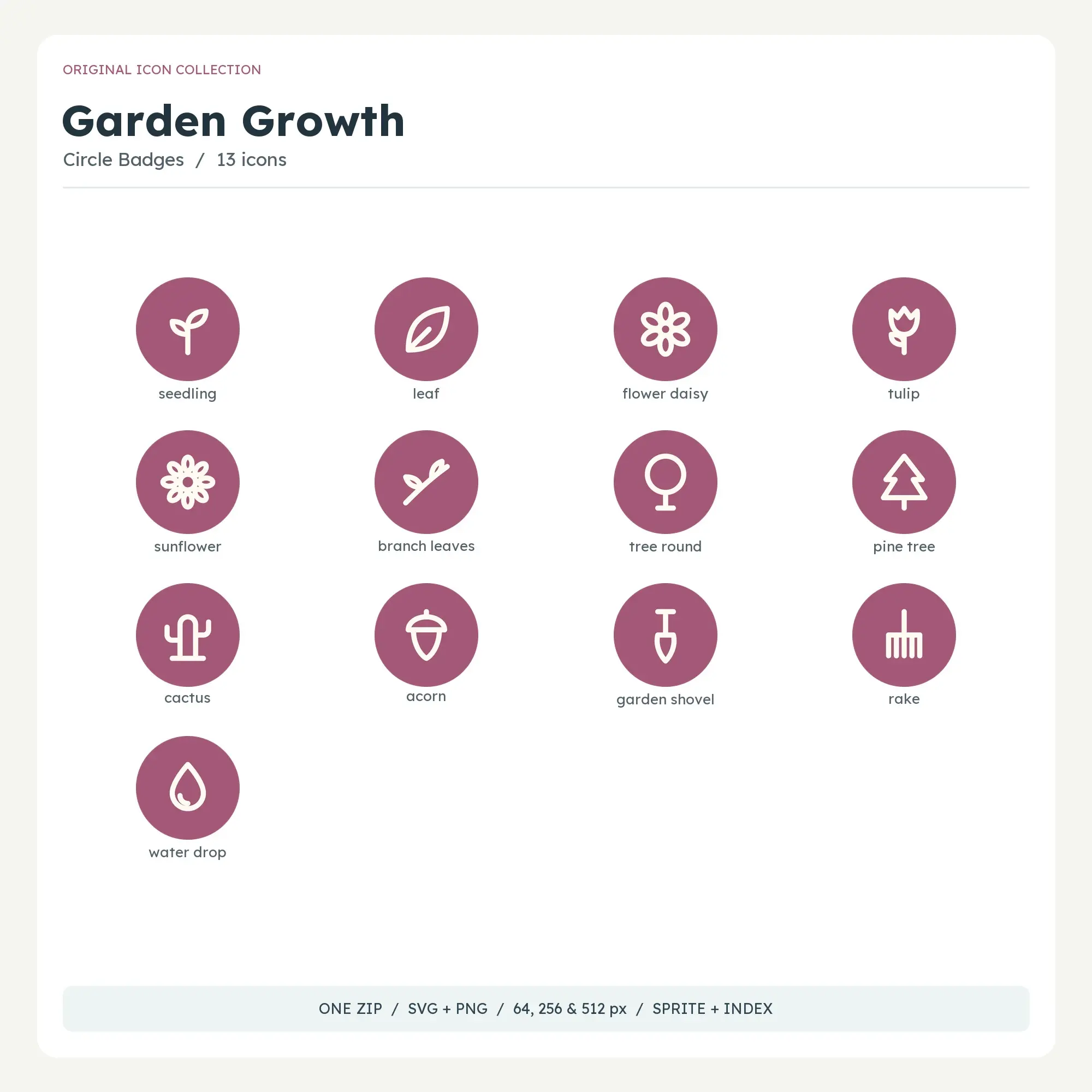Garden Growth Icons - Circle Badges preview